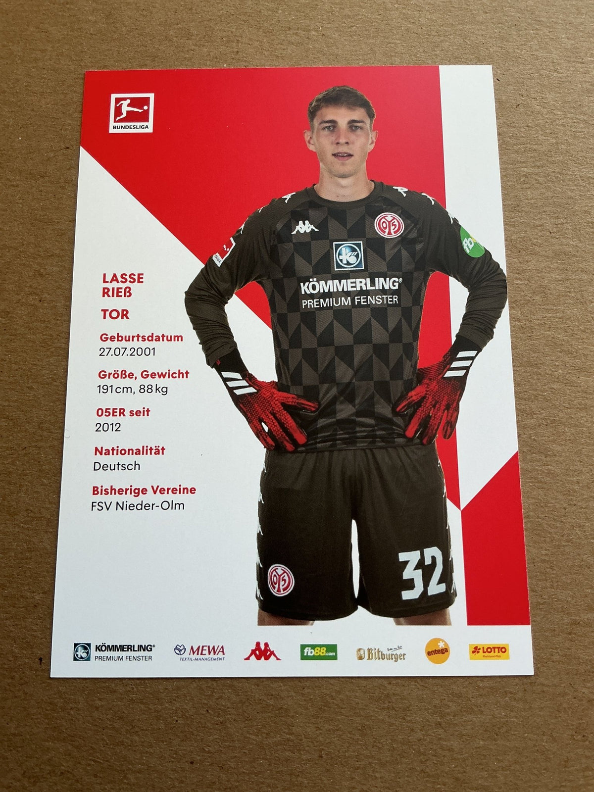 Lasse Rieß, Germany 🇩🇪 FSV Mainz 05 2021/22 hand signed - Autographs-World