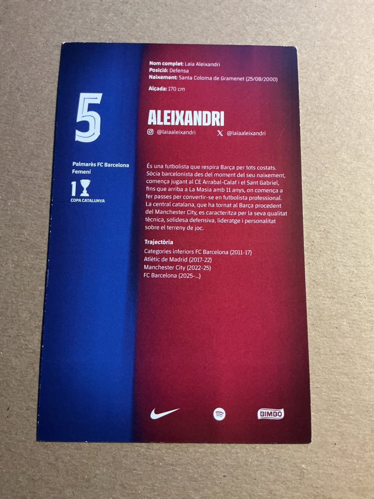 Leila Aleixandri, Spain 🇪🇸 FC Barcelona Femení 2025/26 unsigned - Autographs-World
