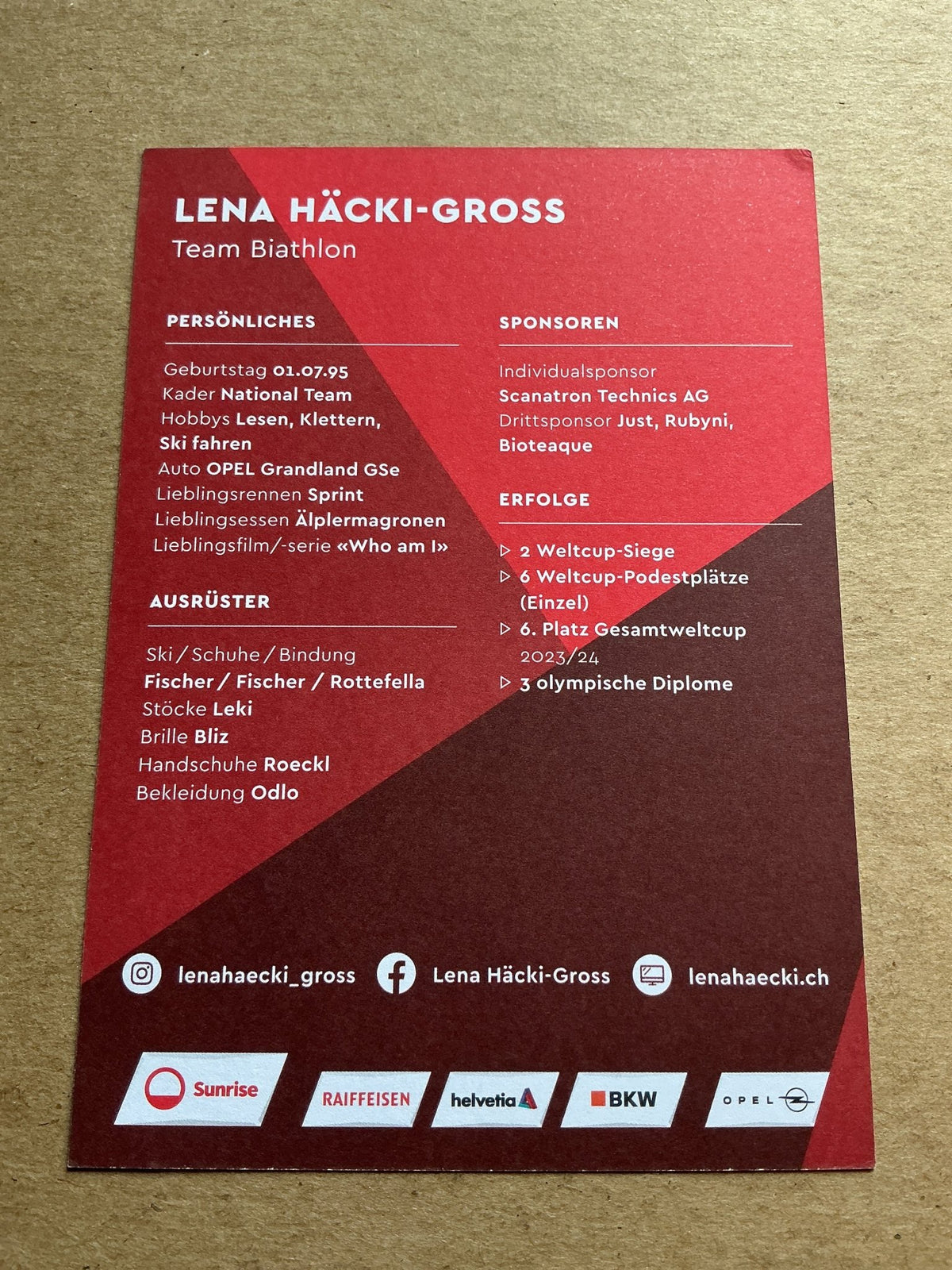 Lena Häcki-Gross, Switzerland 🇨🇭 Biathlon Winter Sports 2024/25 hand signed - Autographs-World