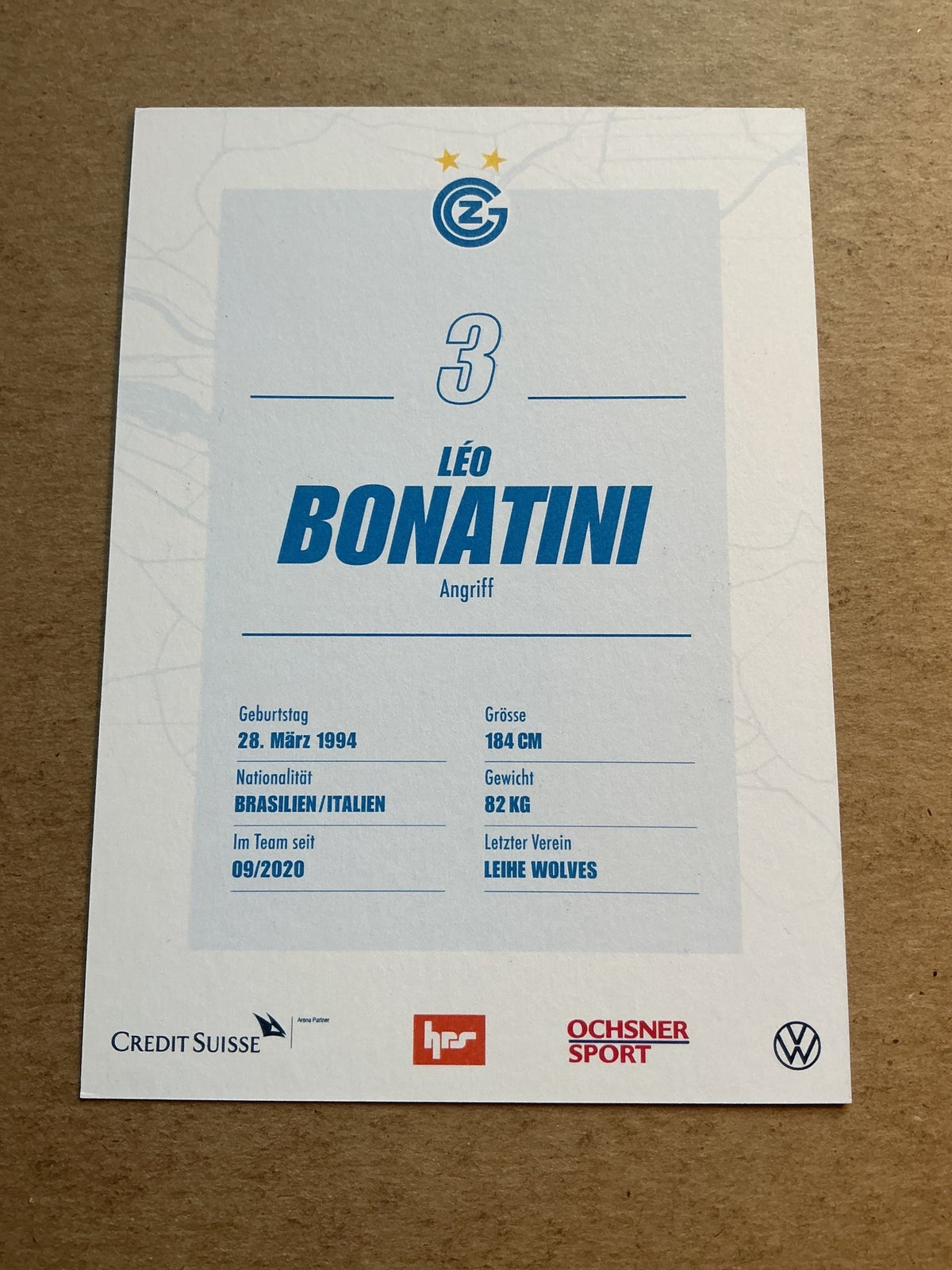 Léo Bonatini, Brazil 🇧🇷 Grasshopper Club Zürich 2020/21 hand signed - Autographs-World