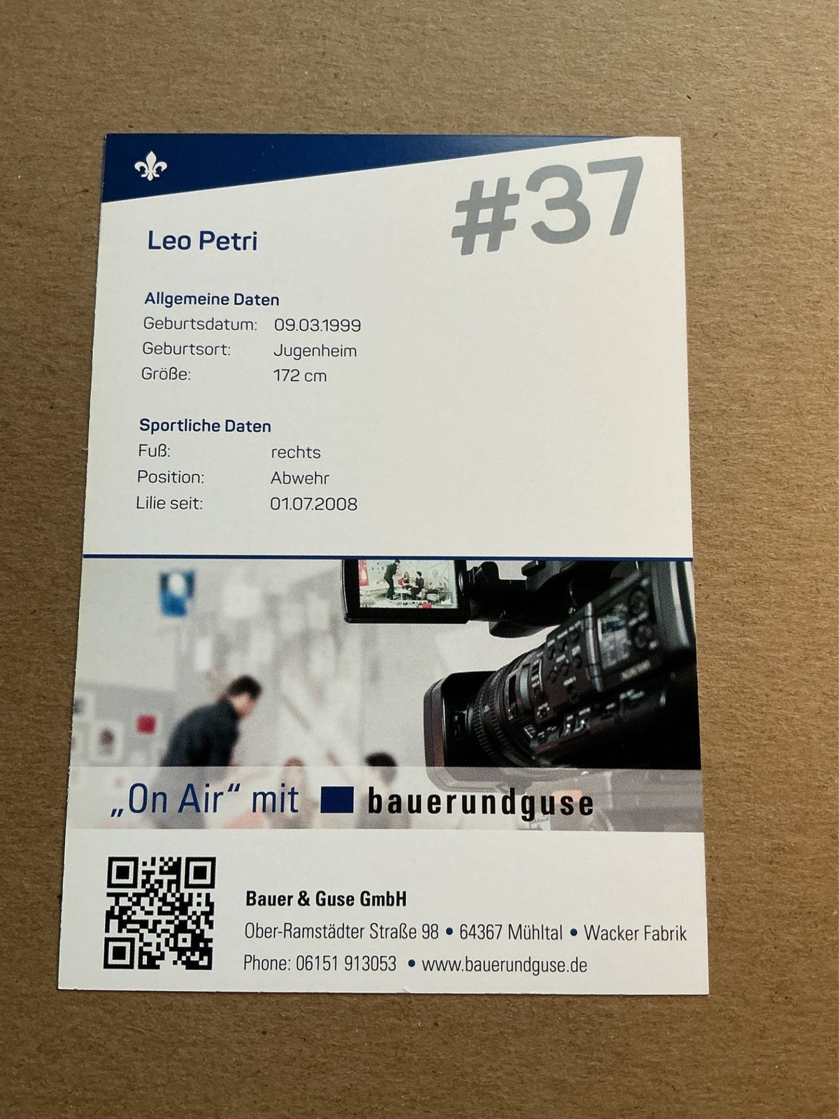 Leo Petri, Germany 🇩🇪 SV Darmstadt 98 2017/18 hand signed - Autographs-World