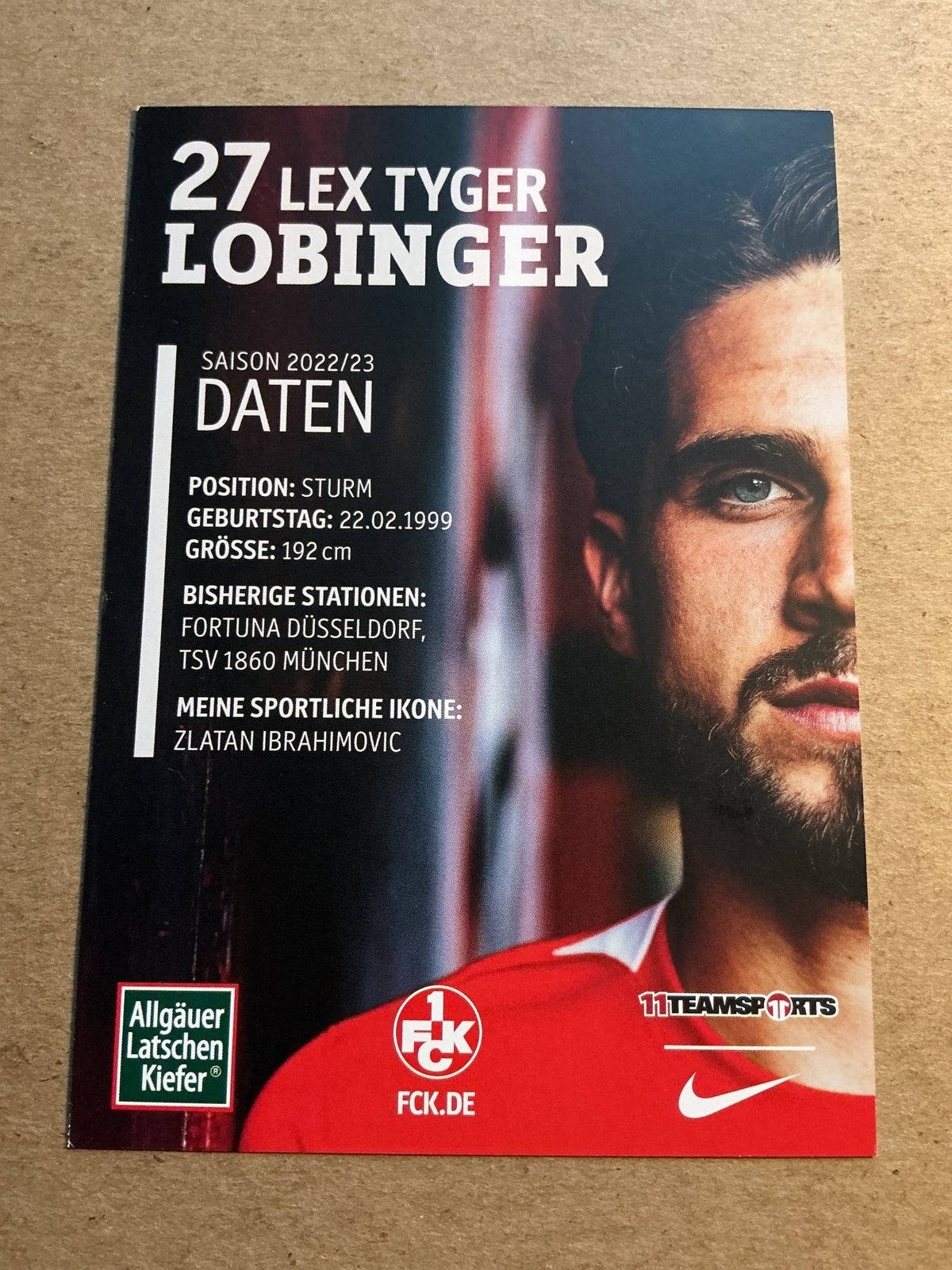 Lex Tyger Lobinger, Germany 🇩🇪 1.FC Kaiserslautern 2022/23 hand signed - Autographs-World