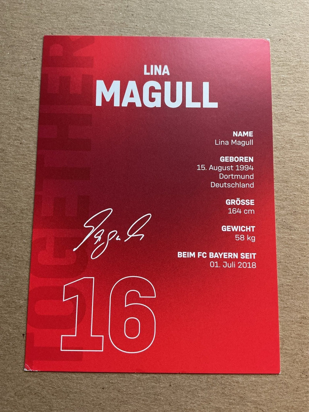 Lina Magull, Germany 🇩🇪 FC Bayern München 2021/22 hand signed - Autographs-World