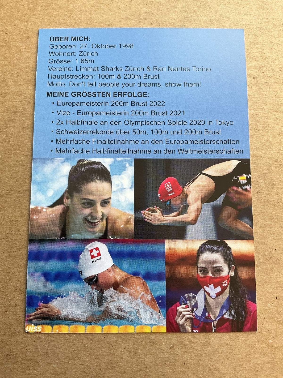 Lisa Mamié, Switzerland 🇨🇭Swimming Summer Olympics 2024 hand signed - Autographs-World
