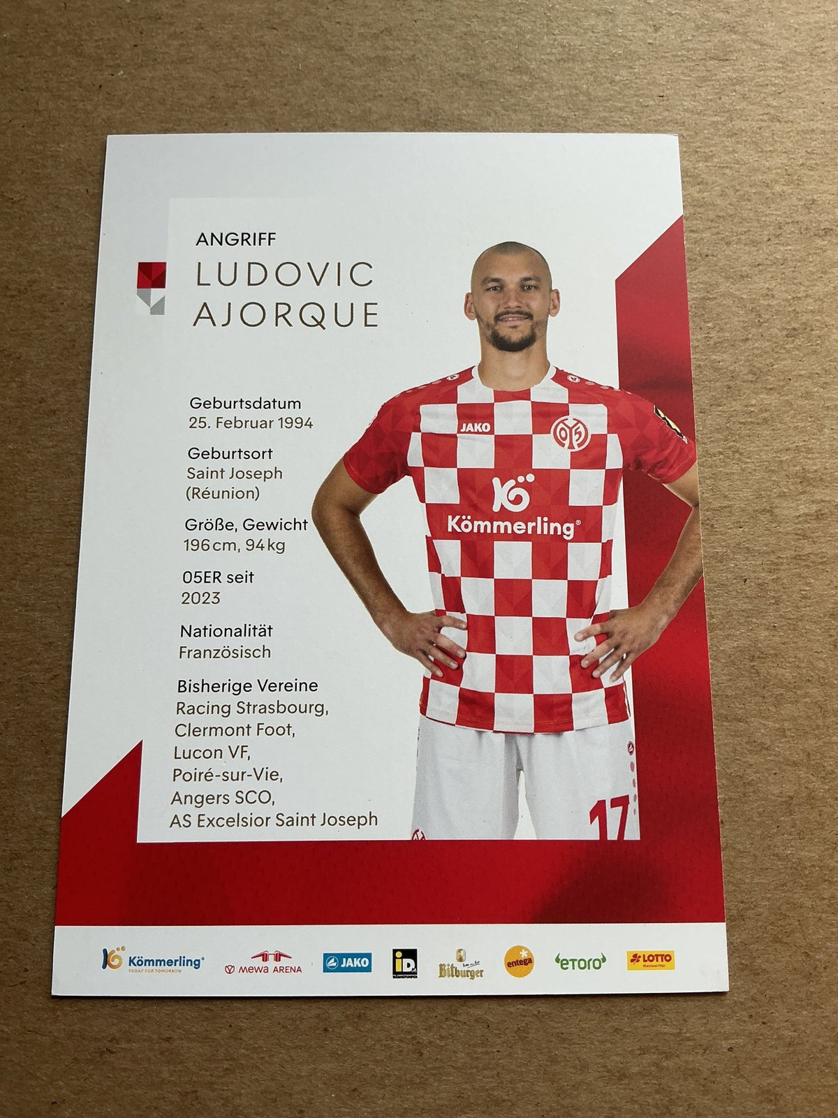 Ludovic Ajorque, France 🇫🇷 FSV Mainz 05 2023/24 hand signed - Autographs-World