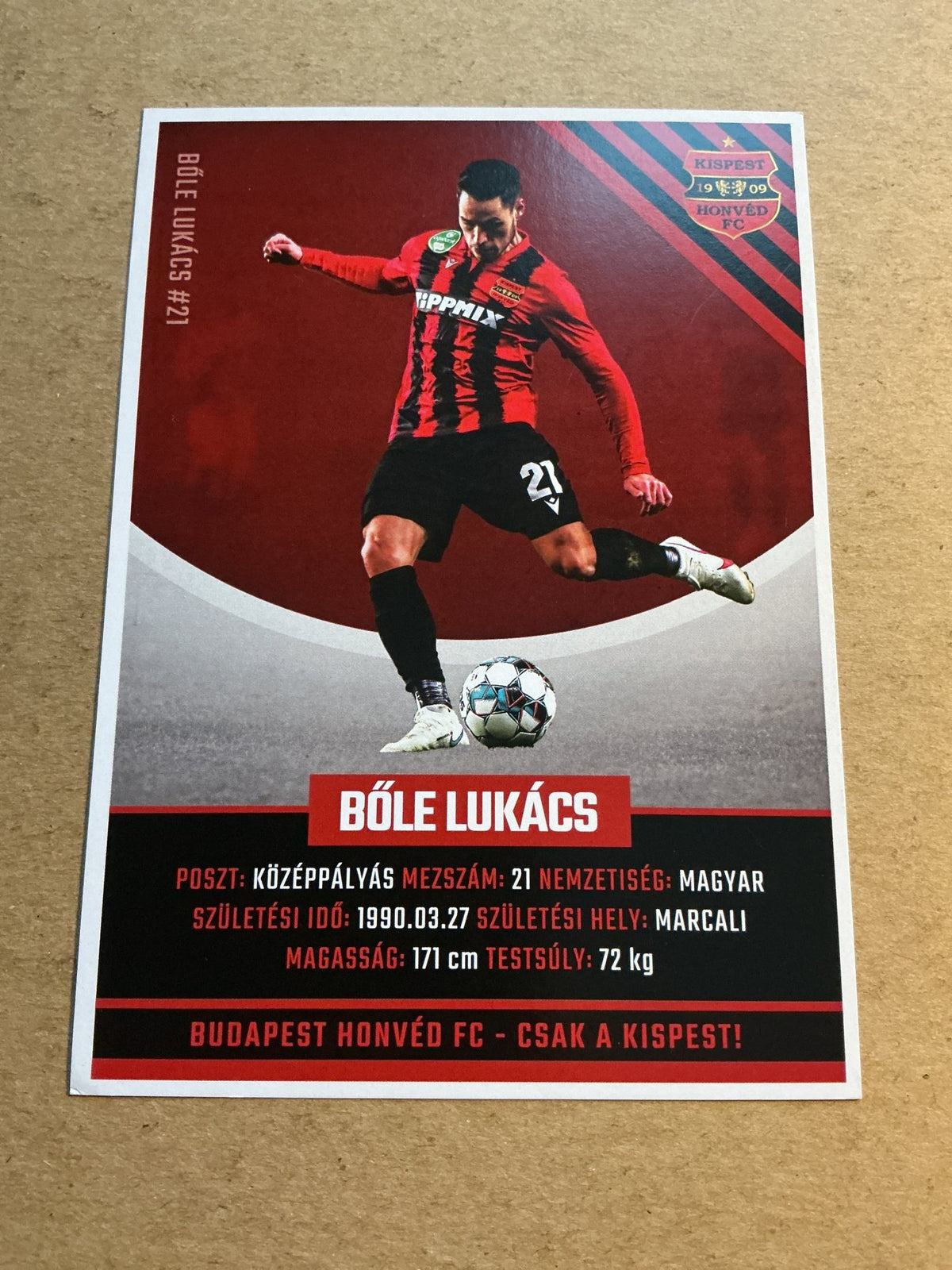 Lukács Böle, Hungary 🇭🇺 Budapest Honvéd FC 2021/22 hand signed - Autographs-World