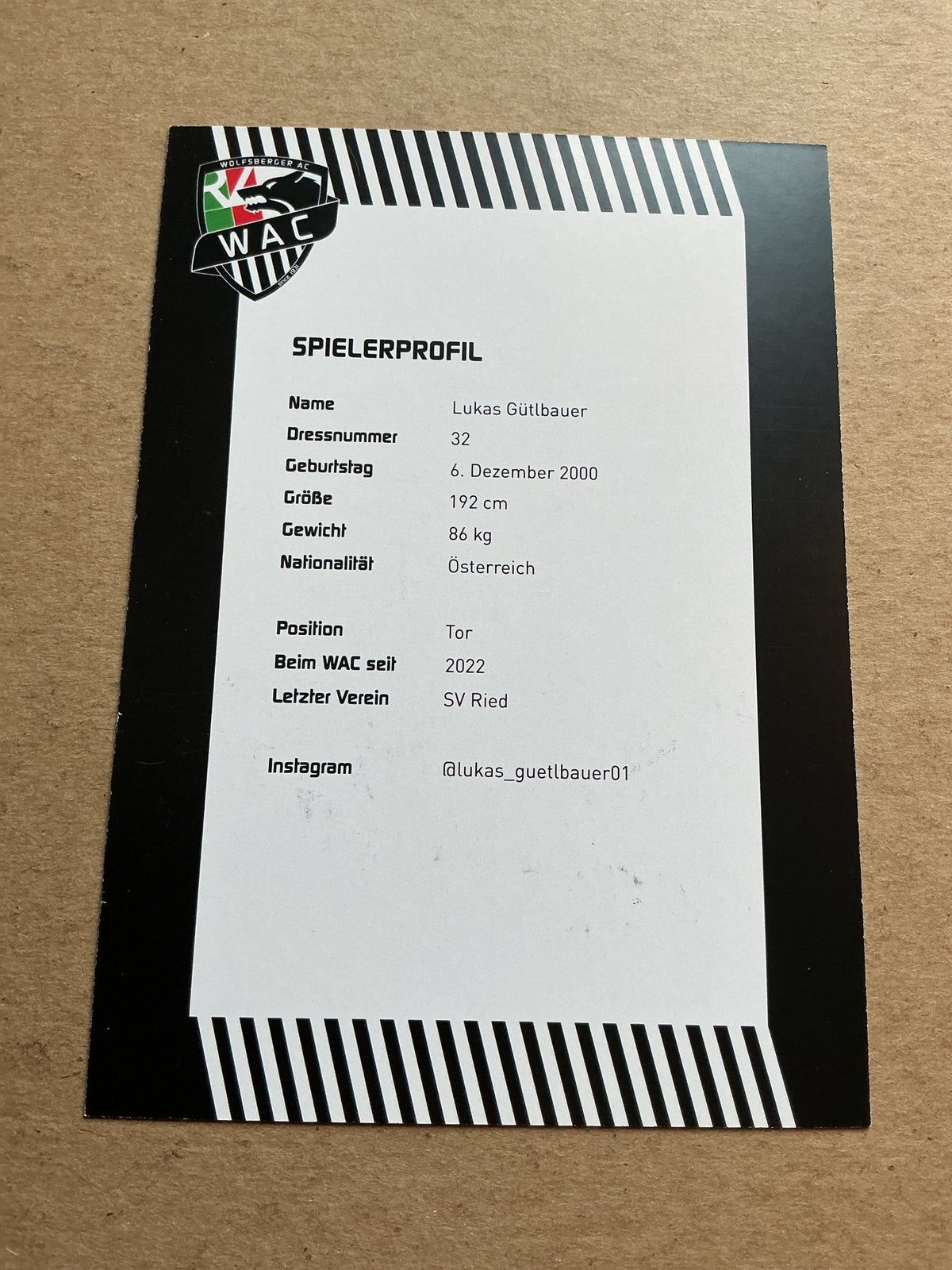 Lukas Gütlbauer, Austria 🇦🇹 Wolfsberger AC 2023/24 hand signed - Autographs-World