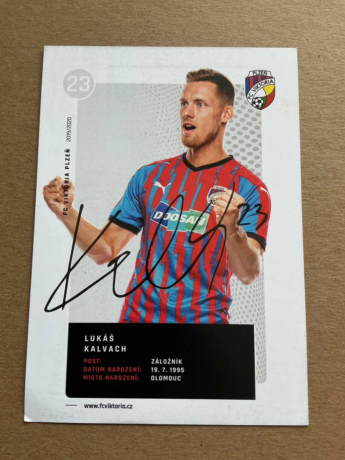 Lukáš Kalvach, Czech Republic 🇨🇿 FC Viktoria Plzeň 2019/20 hand signed - Autographs-World