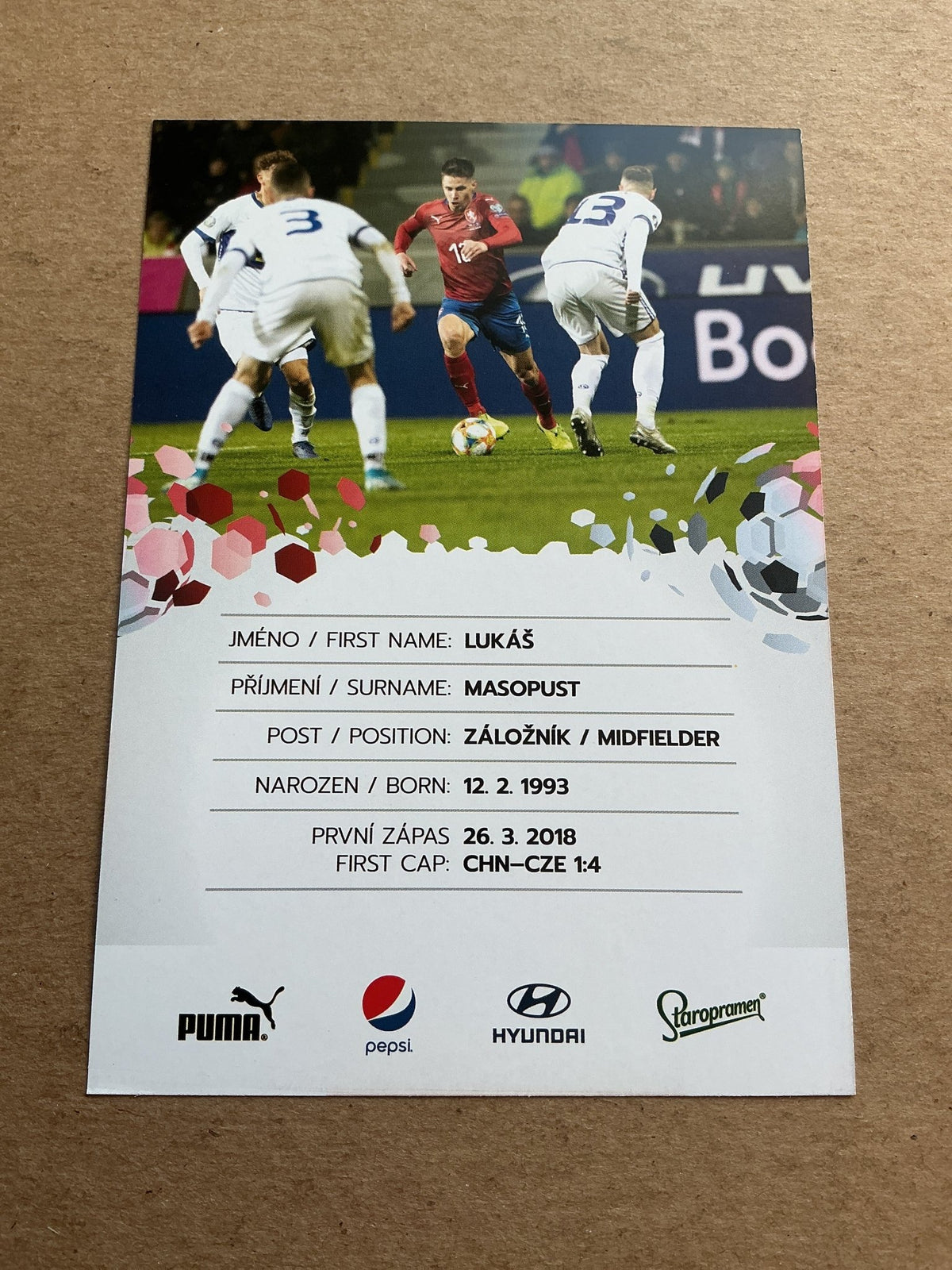 Lukáš Masopust, Czech Republic 🇨🇿 UEFA Euro Cup 2020 hand signed - Autographs-World