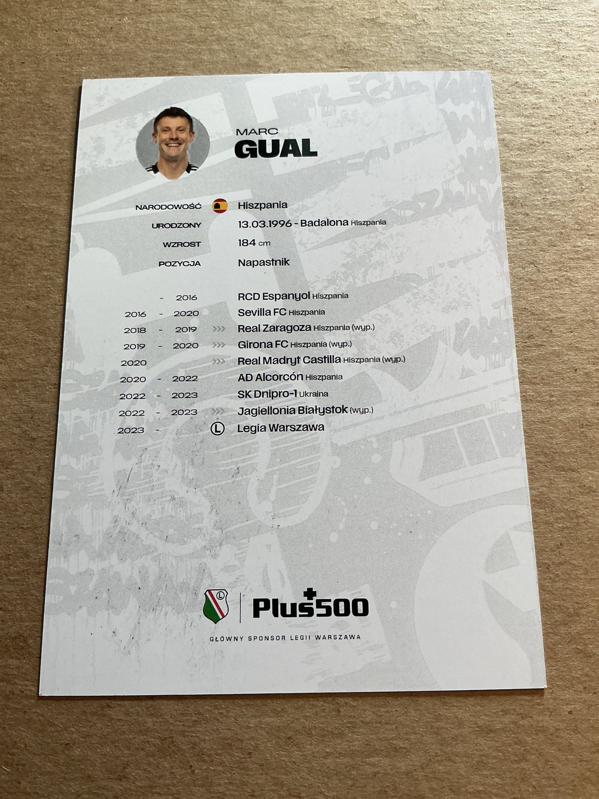 Marc Gual, Spain 🇪🇸 Legia Warsaw 2024/25 hand signed - Autographs-World