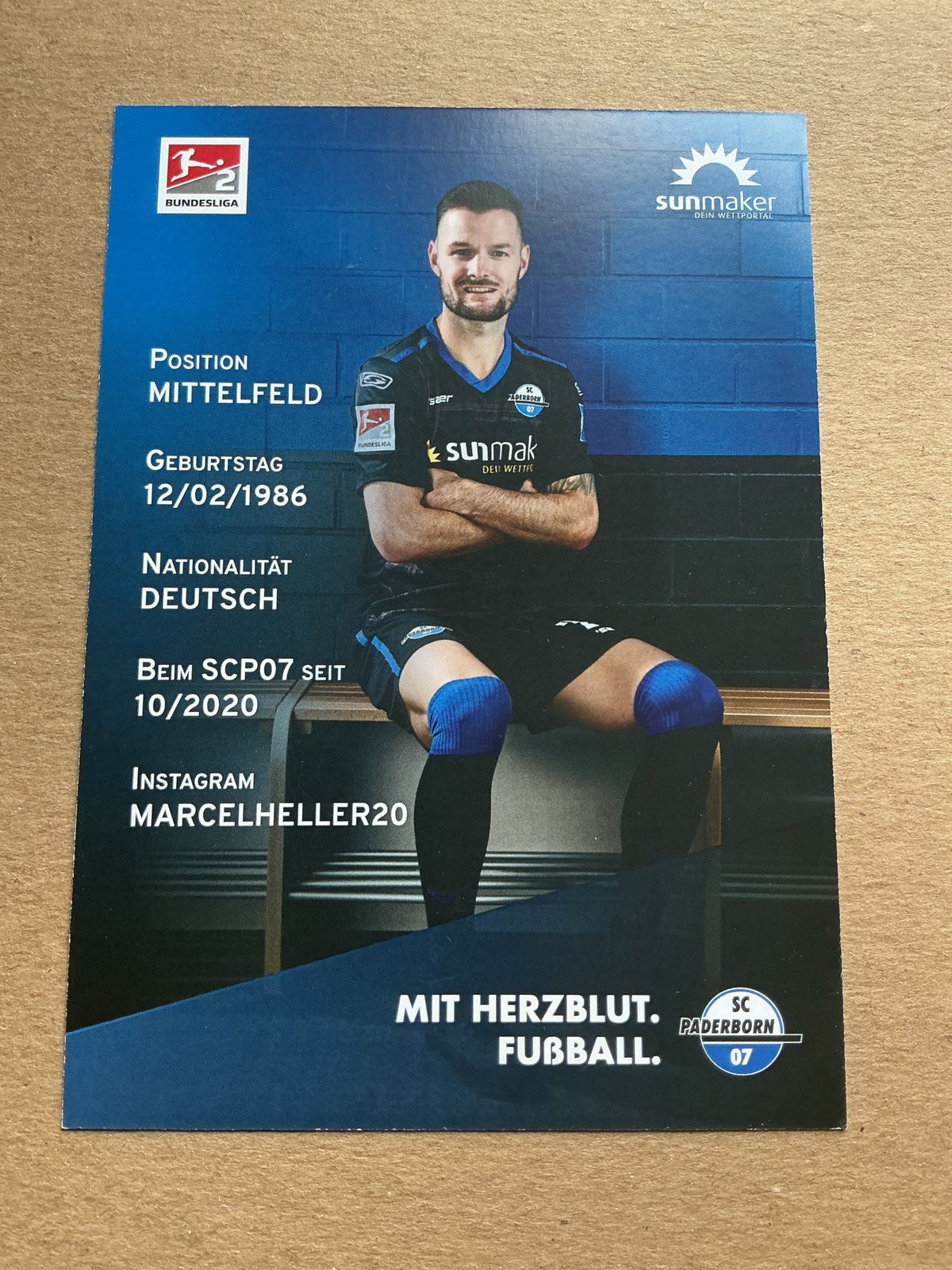 Marcel Heller, Germany 🇩🇪 SC Paderborn 07 2020/21 hand signed - Autographs-World
