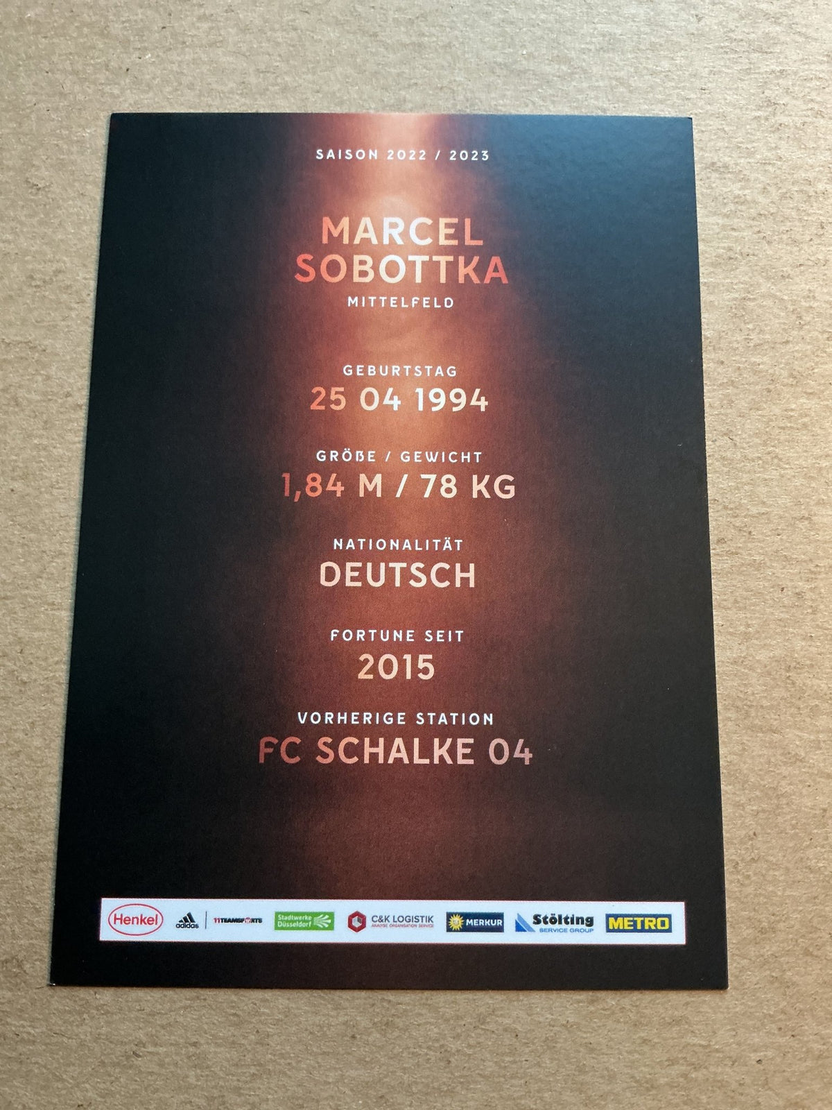 Marcel Sobottka, Germany 🇩🇪 Fortuna Düsseldorf 2022/23 hand signed - Autographs-World