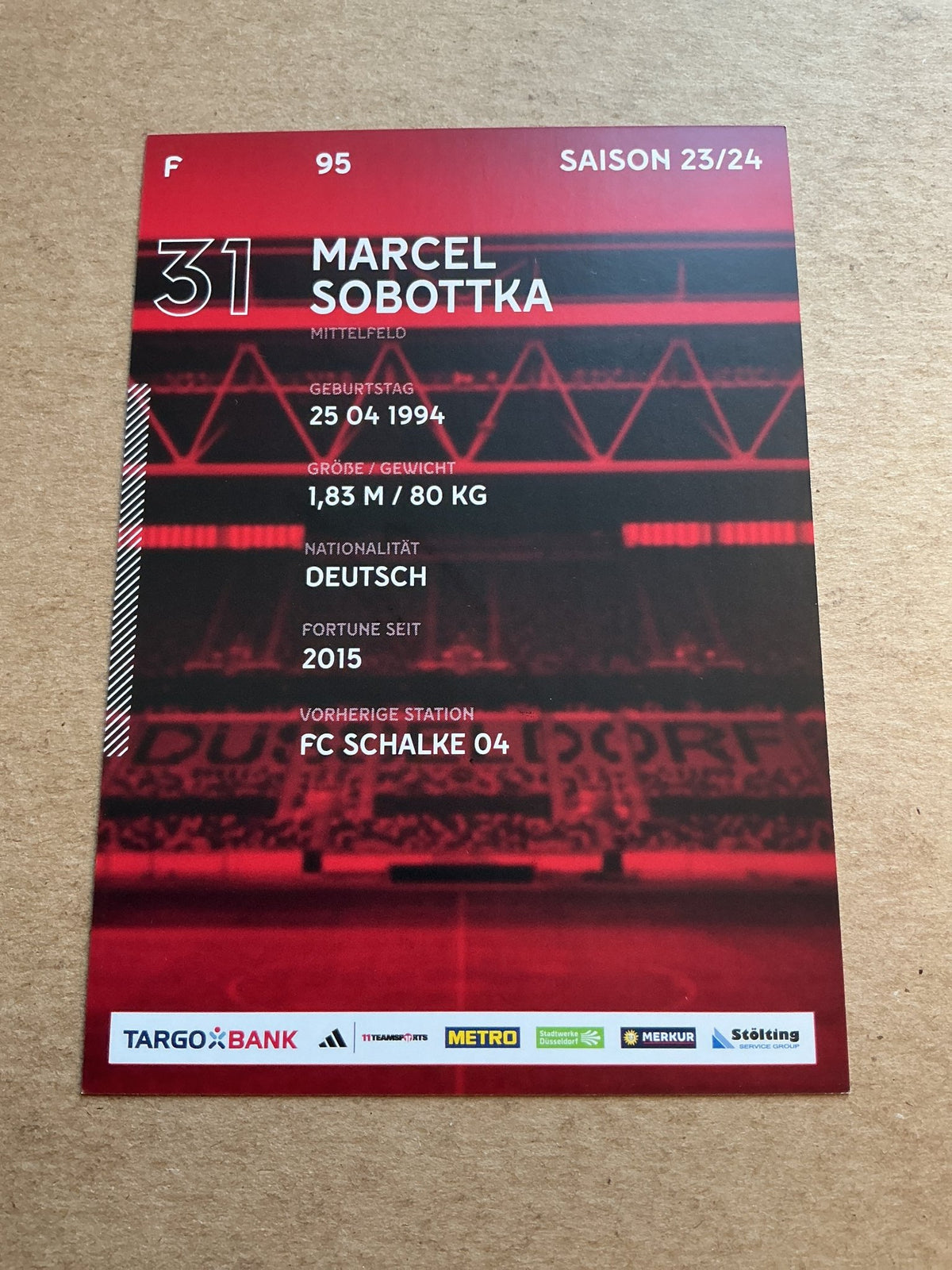 Marcel Sobottka, Germany 🇩🇪 Fortuna Düsseldorf 2023/24 hand signed - Autographs-World