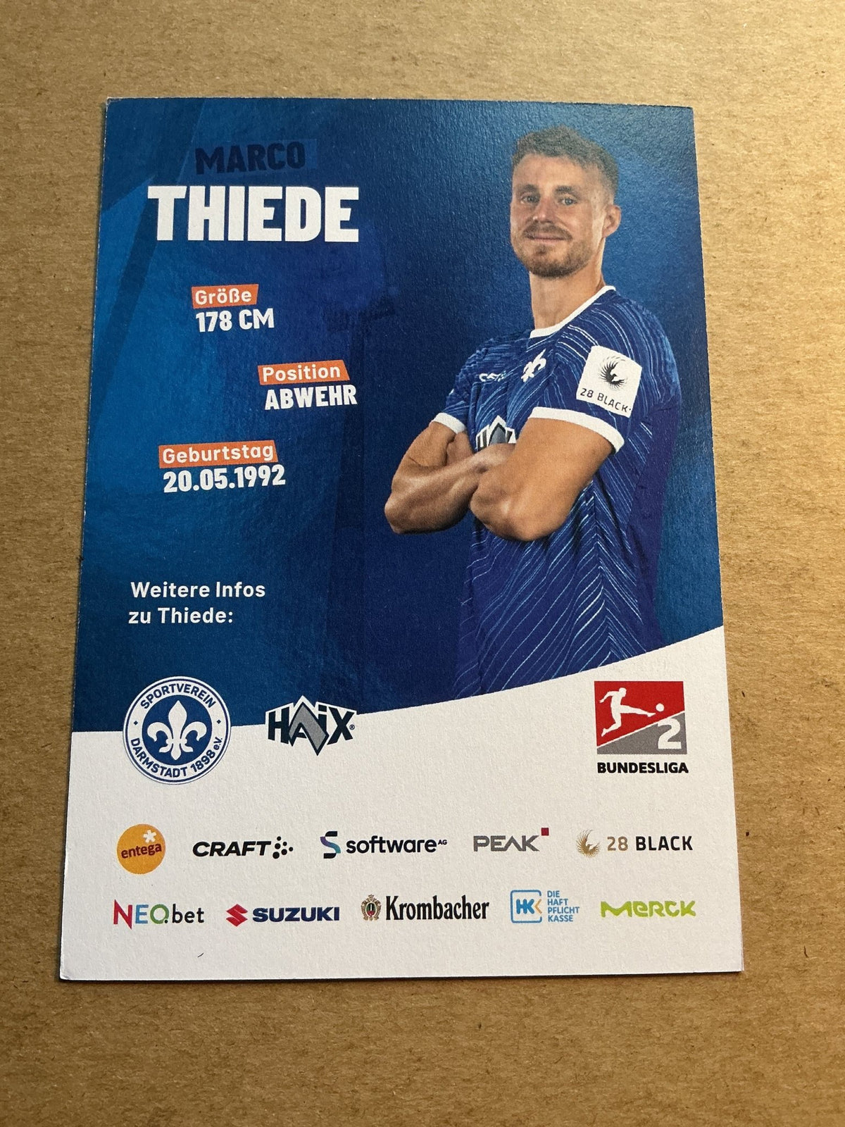Marco Thiede, Germany 🇩🇪 SV Darmstadt 98 2023/24 hand signed - Autographs-World