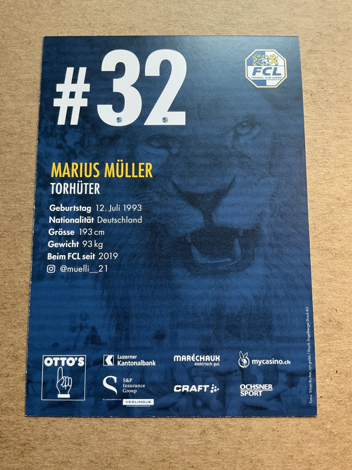 Marius Müller, Germany 🇩🇪 FC Luzern 2020/21 hand signed - Autographs-World