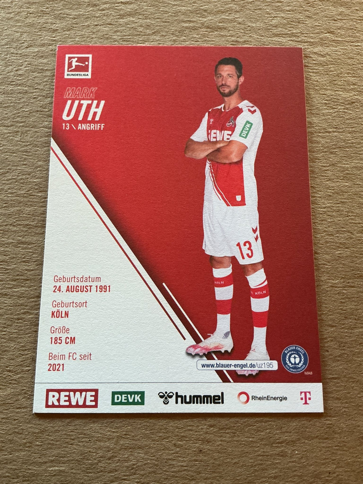 Mark Uth, Germany 🇩🇪 1.FC Köln 2022/23 hand signed - Autographs-World
