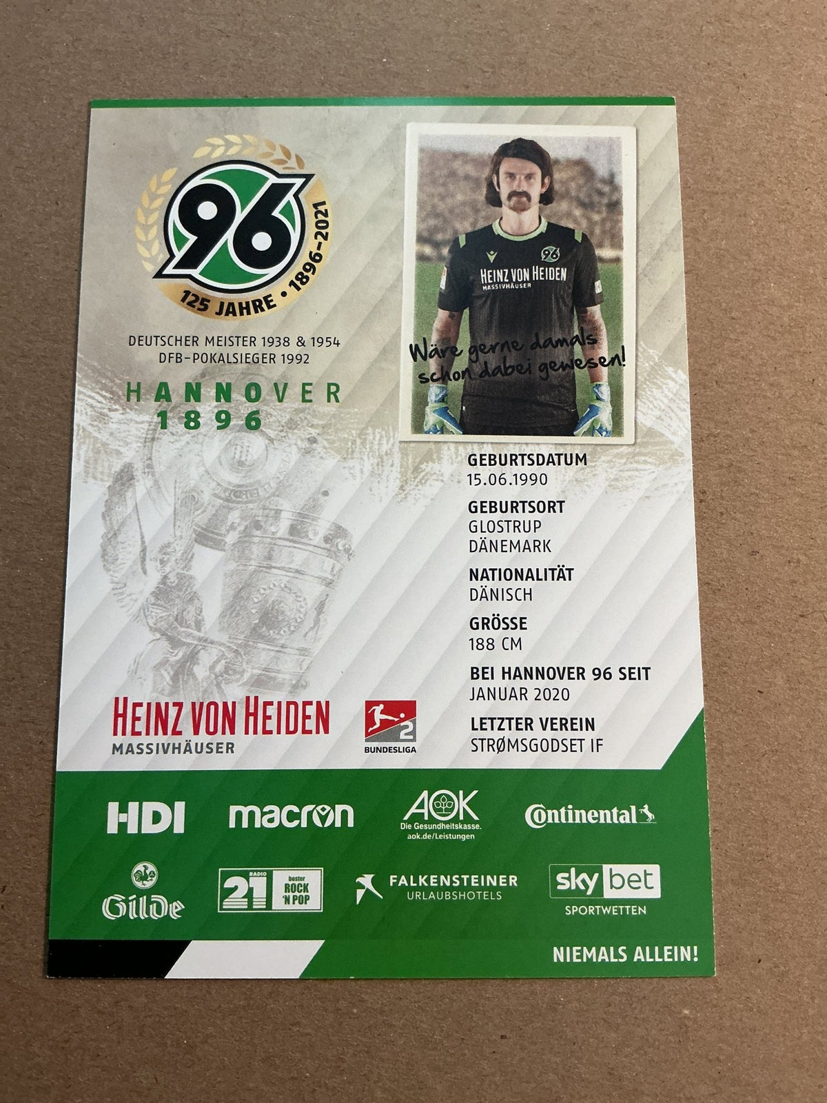 Martin Hansen, Denmark 🇩🇰 Hannover 96 2020/21 hand signed - Autographs-World