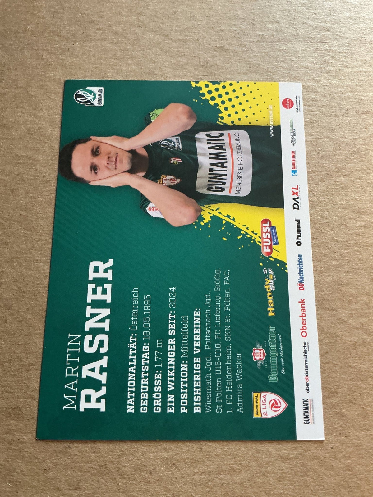 Martin Rasner, Austria 🇦🇹 SV Ried 2024/25 hand signed - Autographs-World