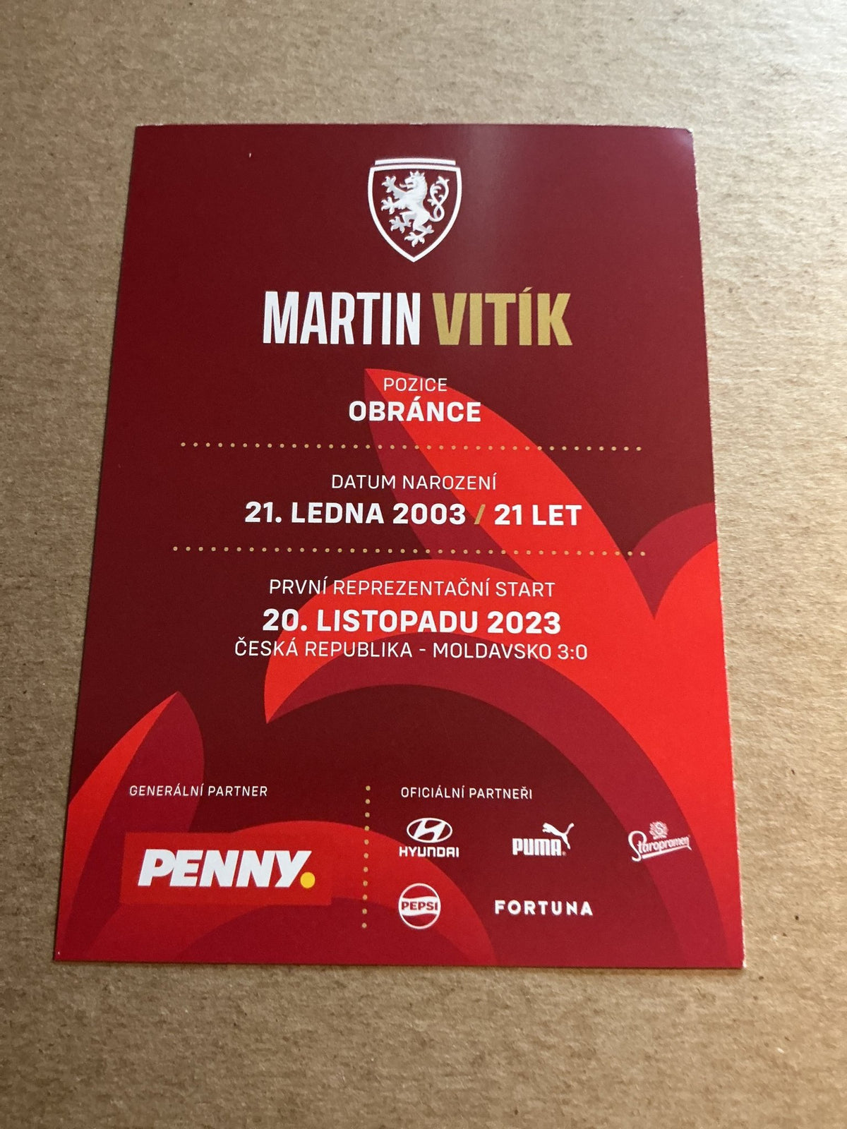 Martin Vitik, Czech Republic 🇨🇿 2023 hand signed - Autographs-World