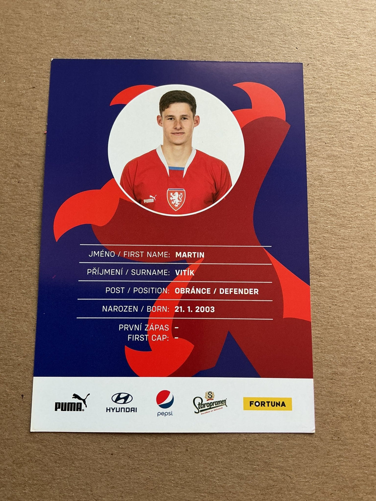 Martin Vitík, Czech Republic 🇨🇿 2023 Sparta Prague hand signed - Autographs-World