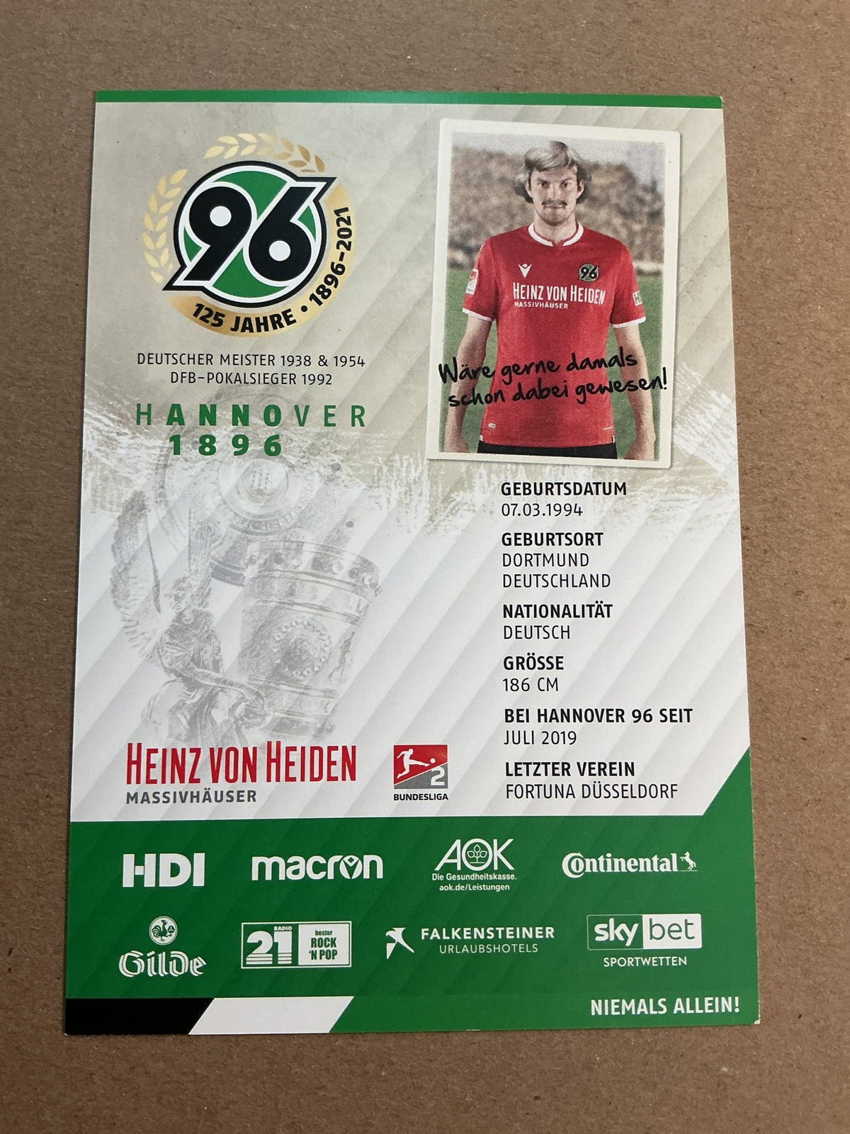 Marvin Duksch, Germany 🇩🇪 Hannover 96 2020/21 hand signed - Autographs-World