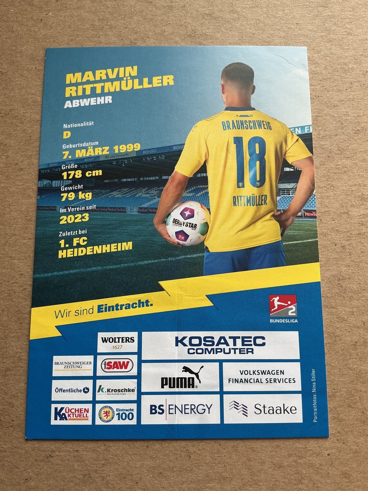 Marvin Rittmüller, Germany 🇩🇪 Eintracht Braunschweig 2023/24 hand signed - Autographs-World