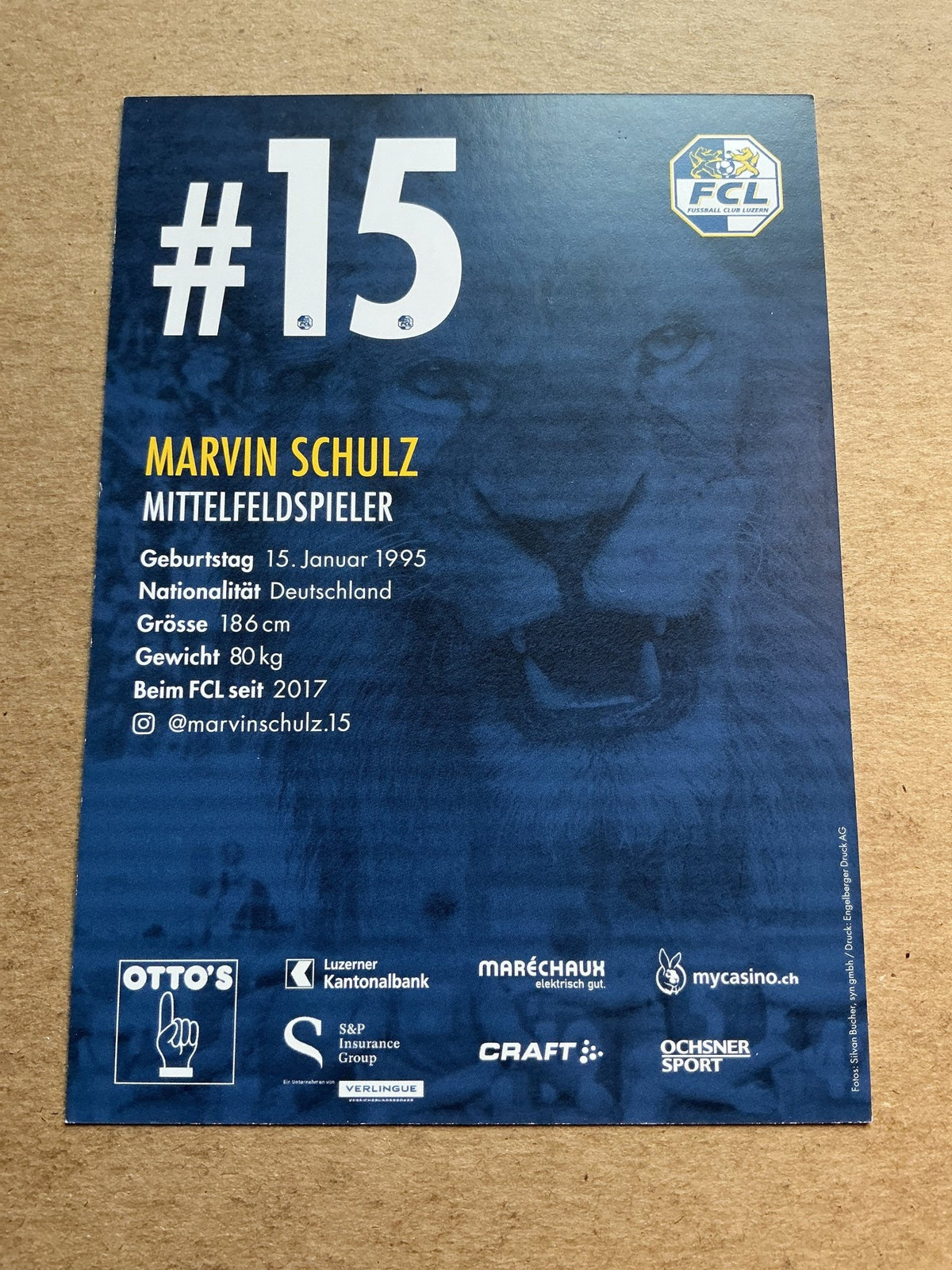 Marvin Schulz, Germany π©πͺ FC Luzern 2020/21 hand signed - Autographs-World