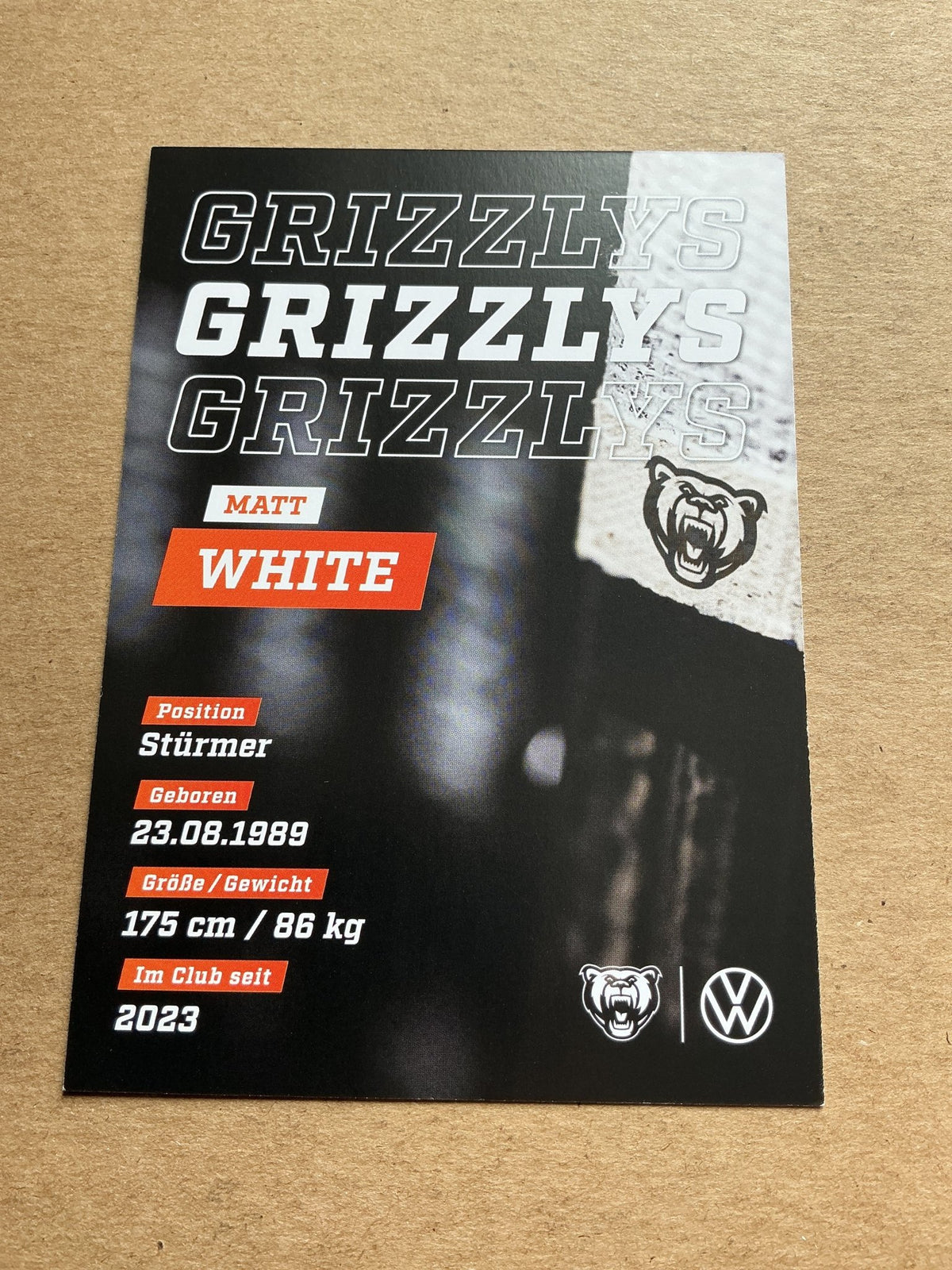 Matt White, USA πΊπΈ Grizzlys Wolfsburg 2024/25 hand signed - Autographs-World
