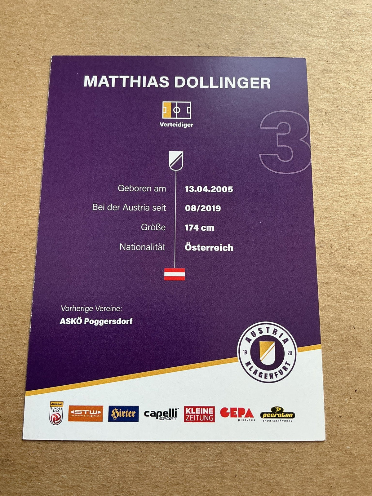 Matthias Dollinger, Austria 🇦🇹 Austria Klagenfurt 2023/24 hand signed - Autographs-World