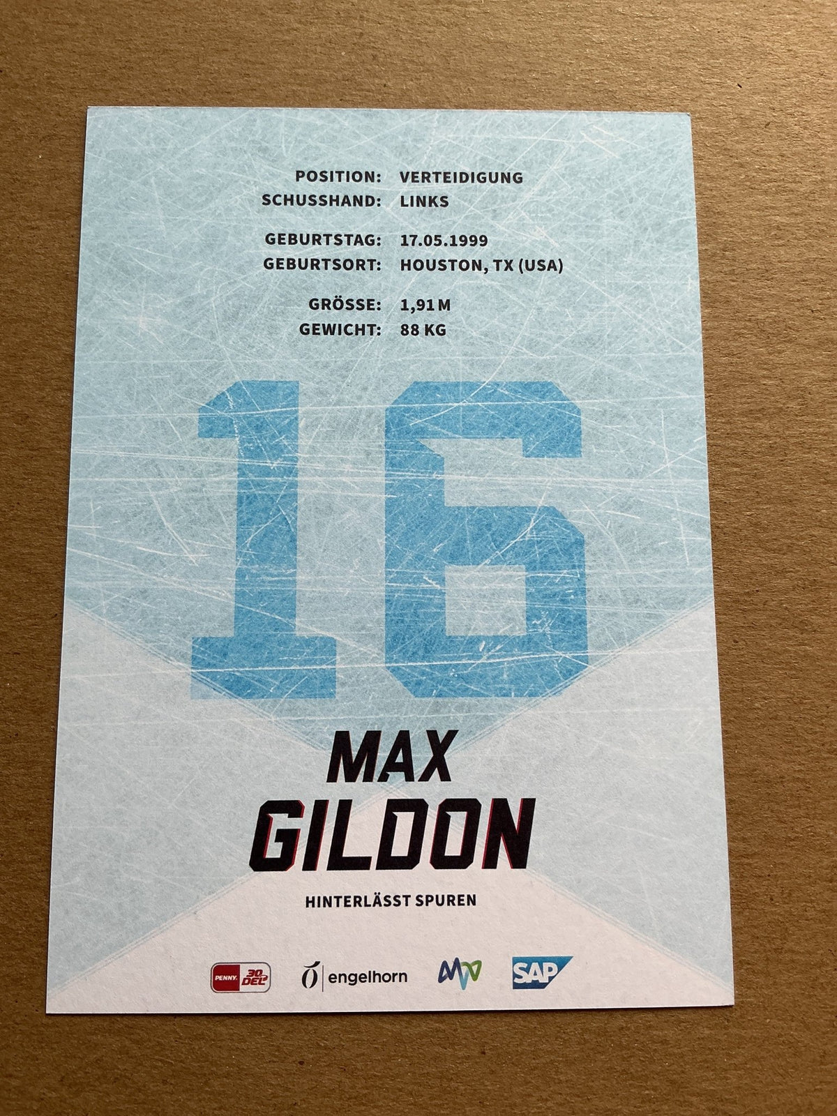 Max Gildon, USA πΊπΈ Adler Mannheim 2023/24 hand signed - Autographs-World