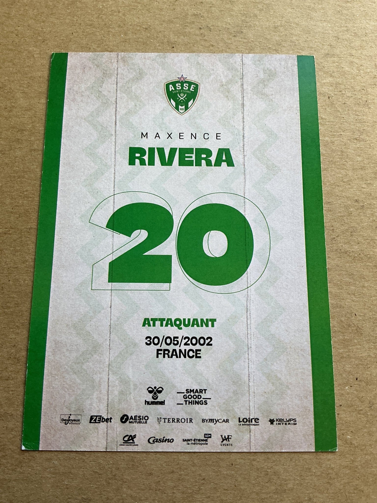 Maxence Rivera, France 🇫🇷 AS Saint-Etienne 2023/24 hand signed - Autographs-World