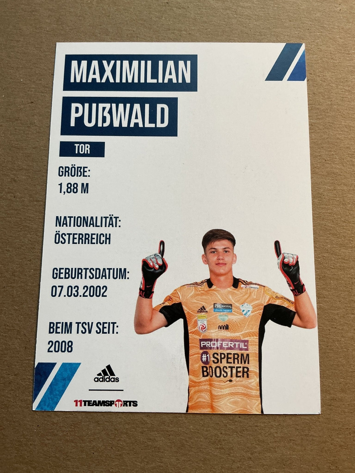 Maximilian Pußwald, Austria 🇦🇹 TSV Hartberg 2021/22 hand signed - Autographs-World