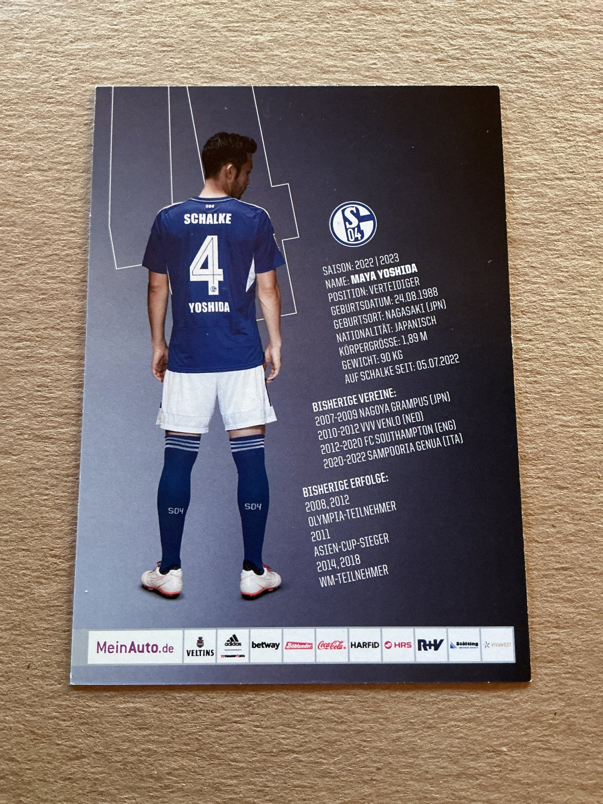 Maya Yoshida, Japan 🇯🇵 FC Schalke 04 2022/23 hand signed - Autographs-World