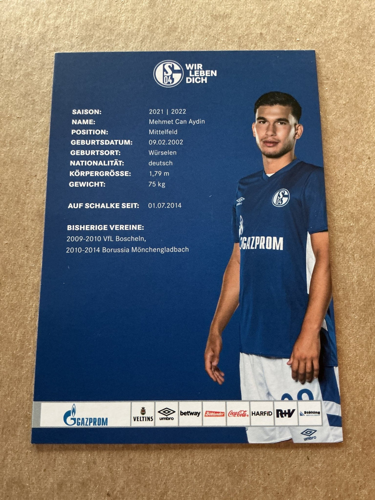 Mehmet Can Aydin, Germany 🇩🇪 FC Schalke 04 2021/22 hand signed - Autographs-World