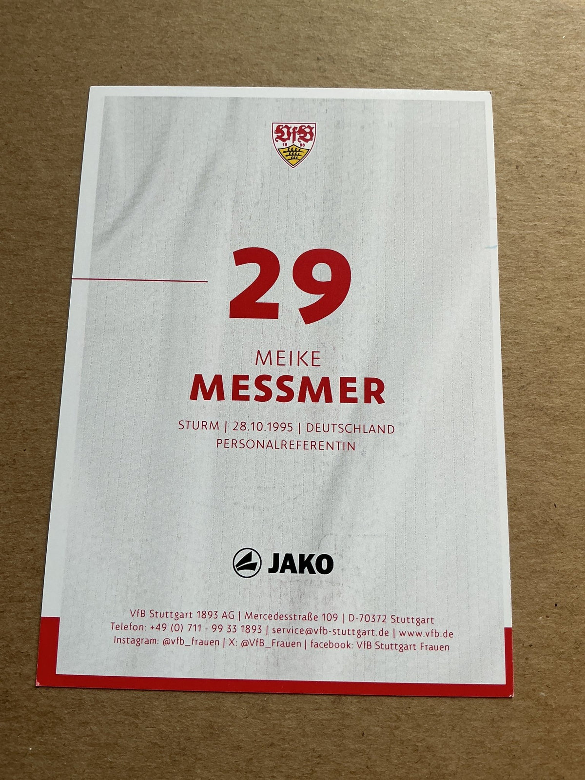 Meike Messmer, Germany 🇩🇪 VfB Stuttgart 2024/25 hand signed - Autographs-World