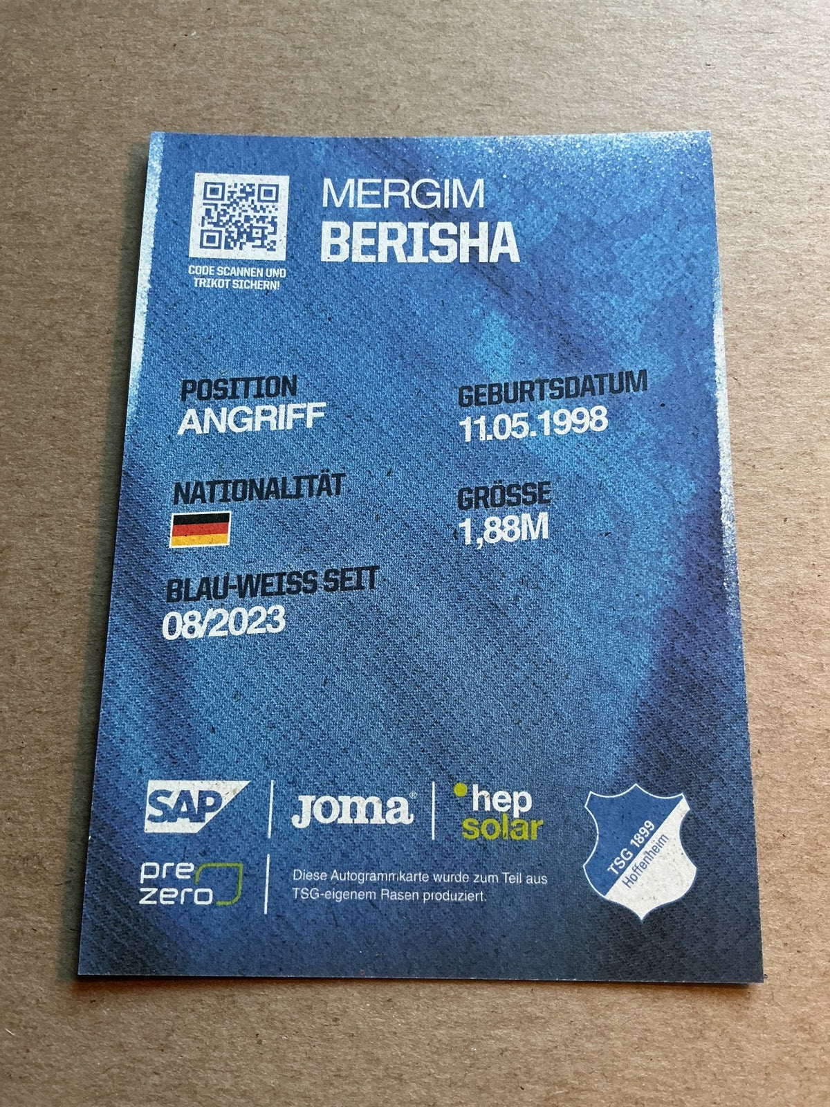 Mergim Berisha, Germany 🇩🇪 TSG 1899 Hoffenheim 2024/25 hand signed - Autographs-World