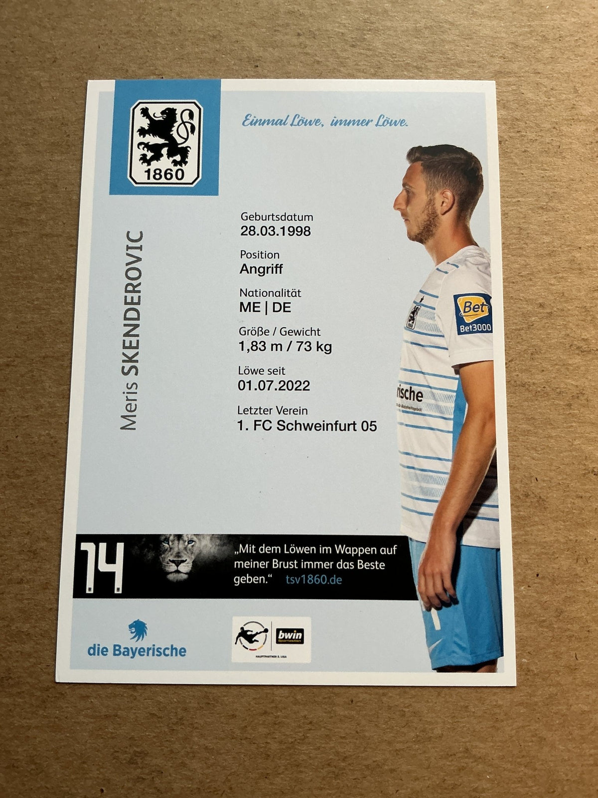 Meris Skenderović, Montenegro 🇲🇪 TSV 1860 München 2022/23 hand signed - Autographs-World