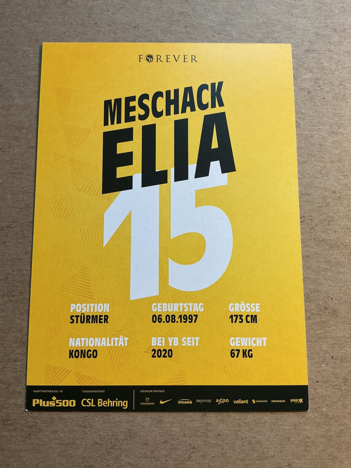 Meschack Elia, DR Kongo π¨π© BSC Young Boys 2020/21 hand signed - Autographs-World