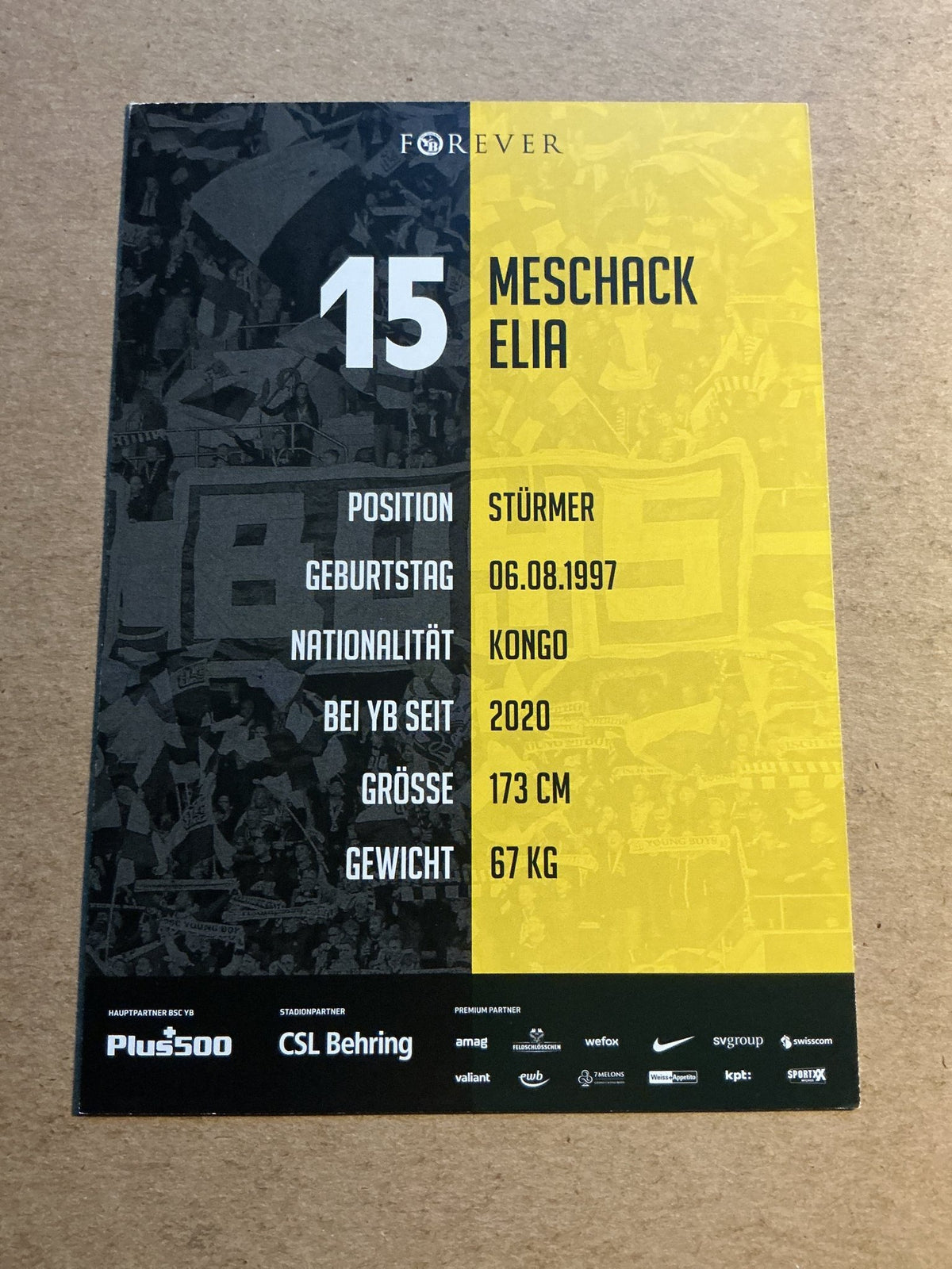 Meschack Elia, Kongo π¨π© BSC Young Boys 2021/22 hand signed - Autographs-World