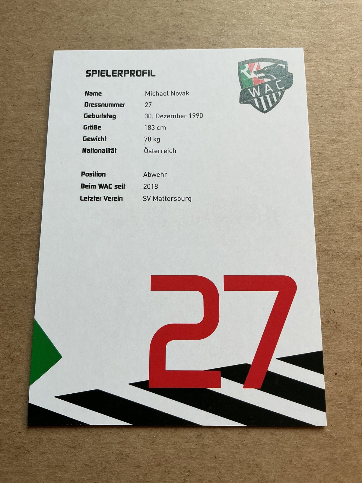 Michael Novak, Austria 🇦🇹 Wolfsberger AC 2020/21 hand signed - Autographs-World
