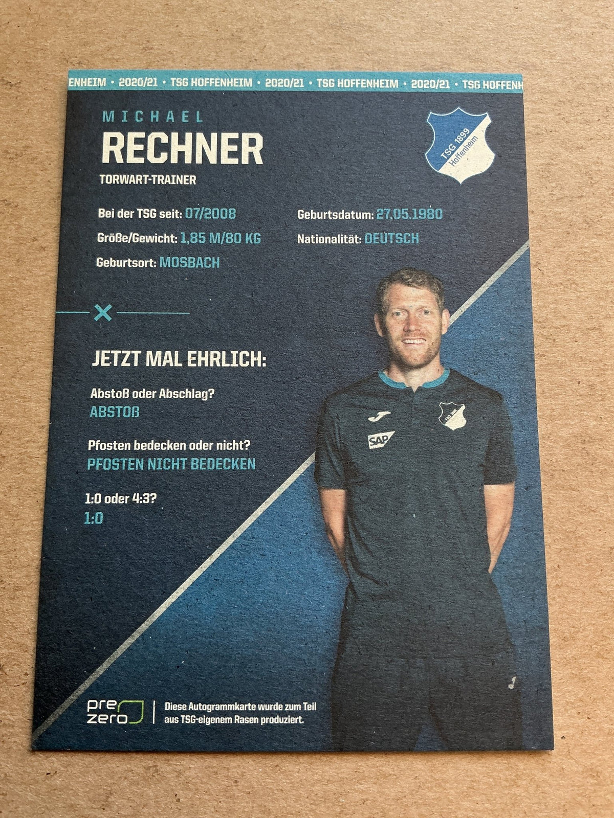 Michael Rechner, Germany 🇩🇪 TSG 1899 Hoffenheim 2020/21 hand signed - Autographs-World
