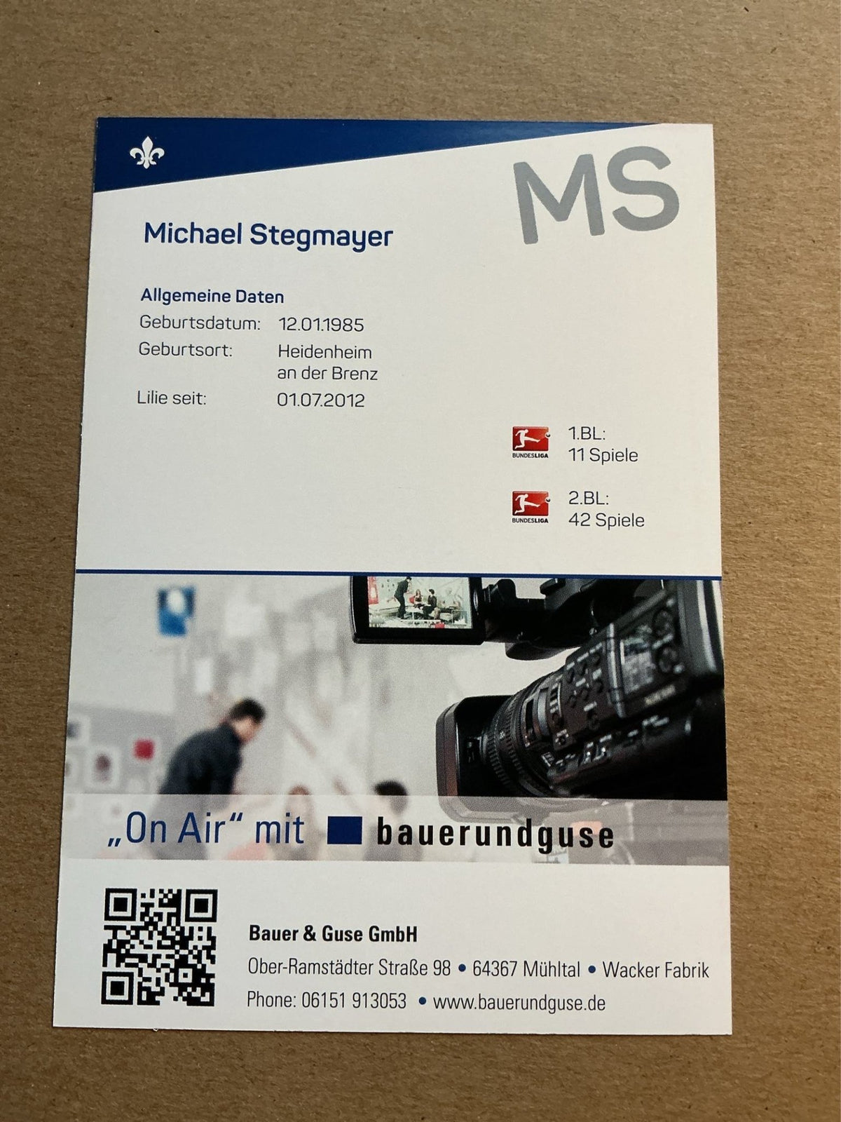 Michael Stegmayer, Germany 🇩🇪 SV Darmstadt 98 2017/18 hand signed - Autographs-World