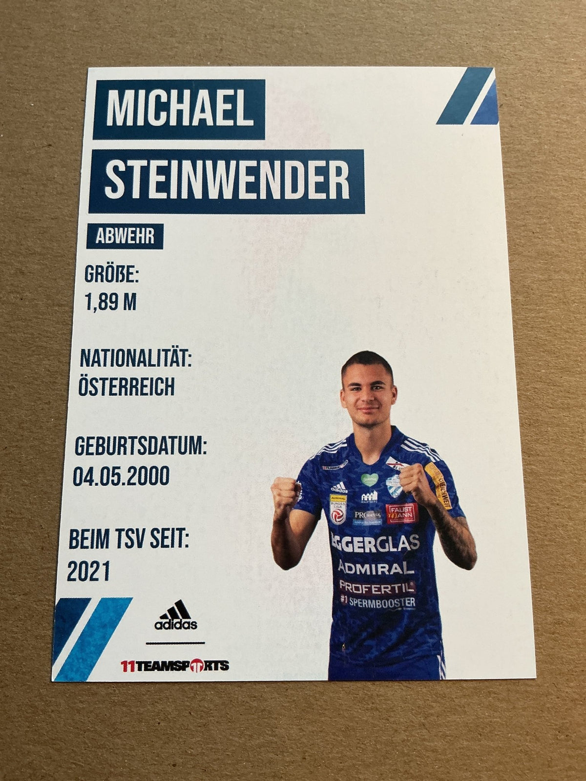 Michael Steinwender, Austria 🇦🇹 TSV Hartberg 2021/22 hand signed - Autographs-World