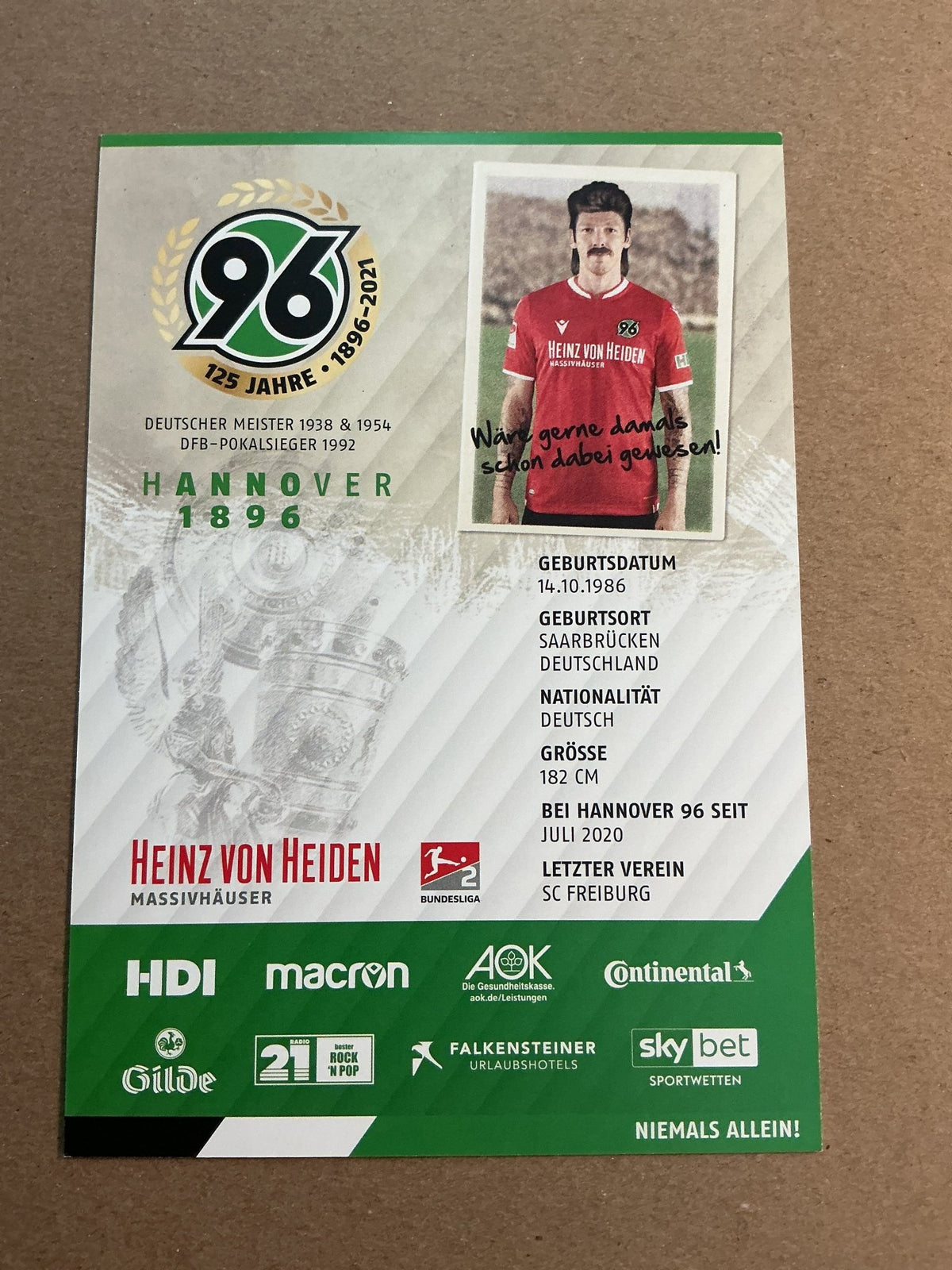 Mike Frantz, Germany 🇩🇪 Hannover 96 2020/21 hand signed - Autographs-World