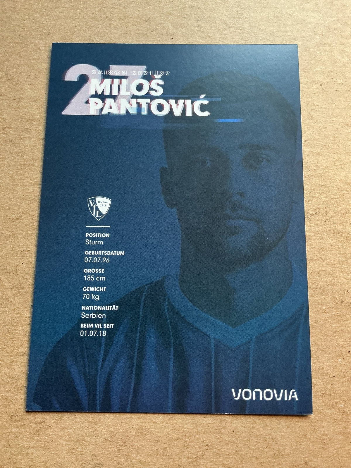 Milos Pantović, Serbia 🇷🇸 VfL Bochum 2021/22 hand signed - Autographs-World