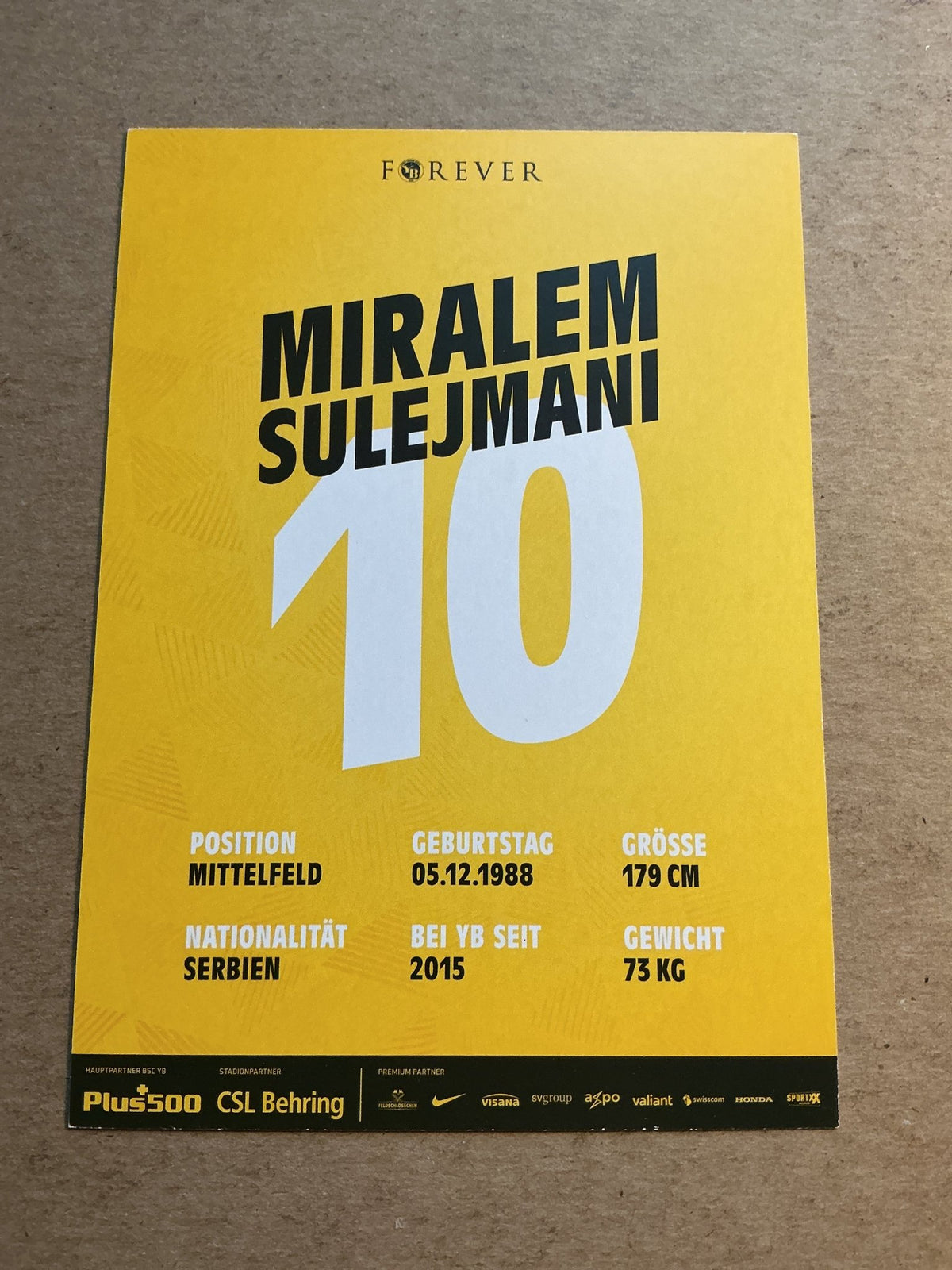 Miralem Sulejmani, Serbia 🇷🇸 BSC Young Boys 2020/21 hand signed - Autographs-World