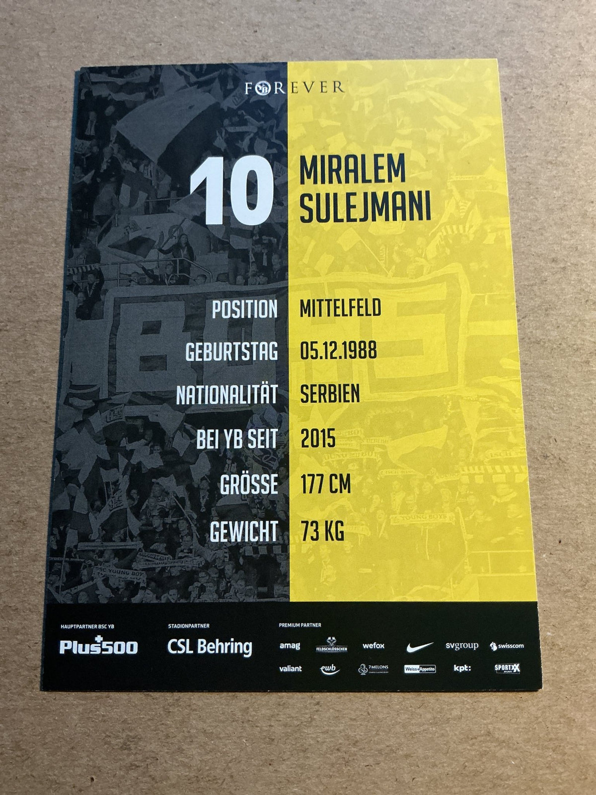Miralem Sulejmani, Serbia 🇷🇸 BSC Young Boys 2021/22 hand signed - Autographs-World