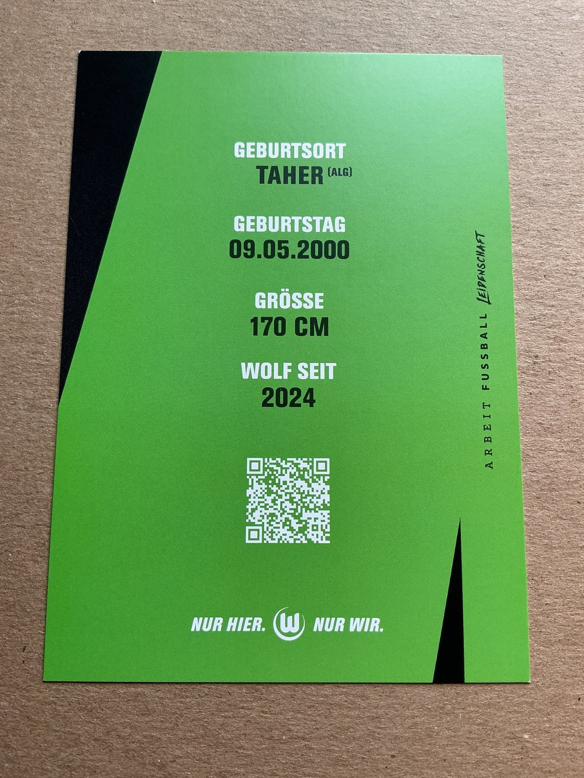 Mohammed Amoura, Algeria 🇩🇿 VfL Wolfsburg 2025/26 hand signed - Autographs-World