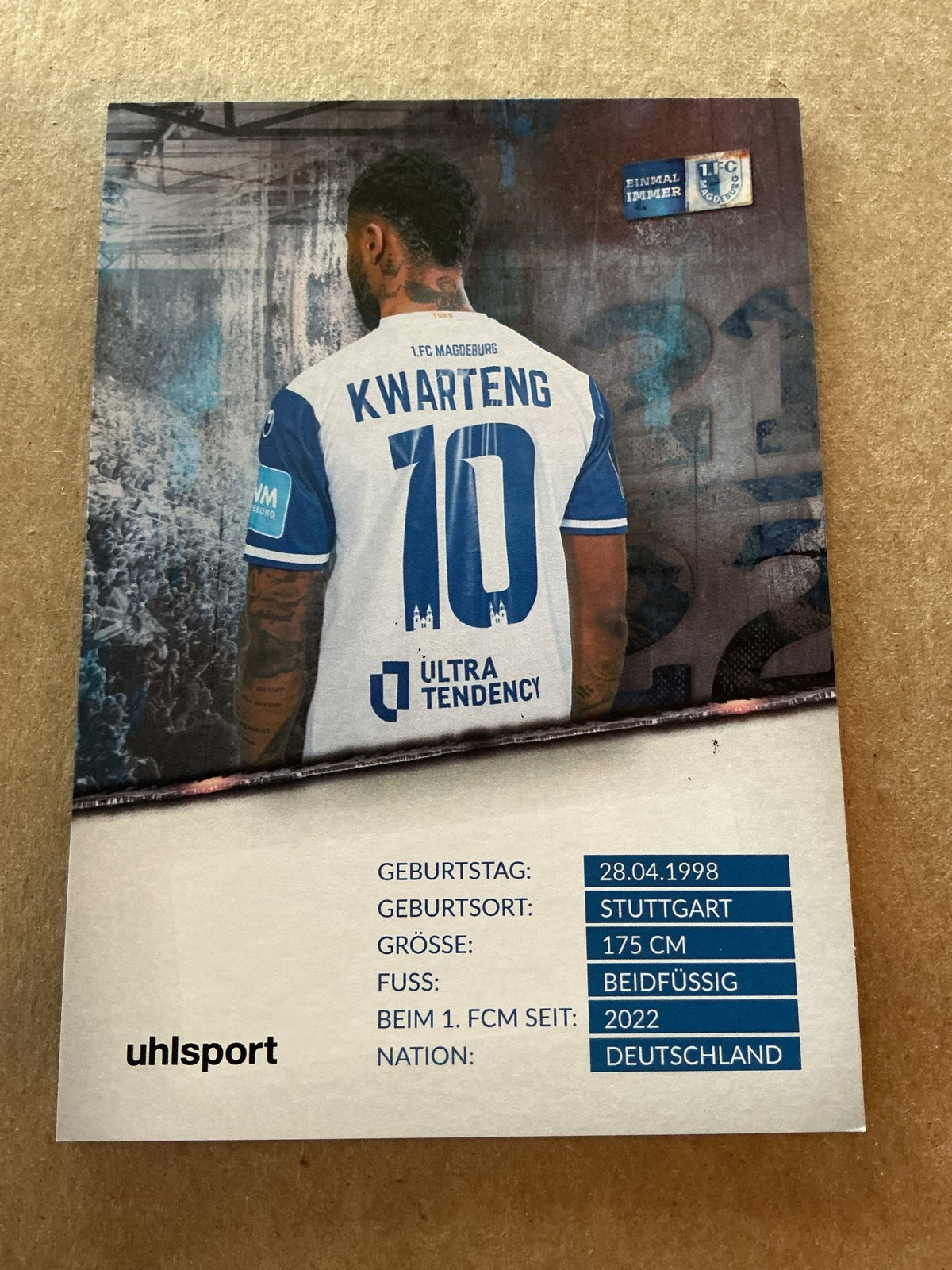 Moritz-Broni Kwarteng, Germany 🇩🇪 1.FC Magdeburg 2021/22 hand signed - Autographs-World