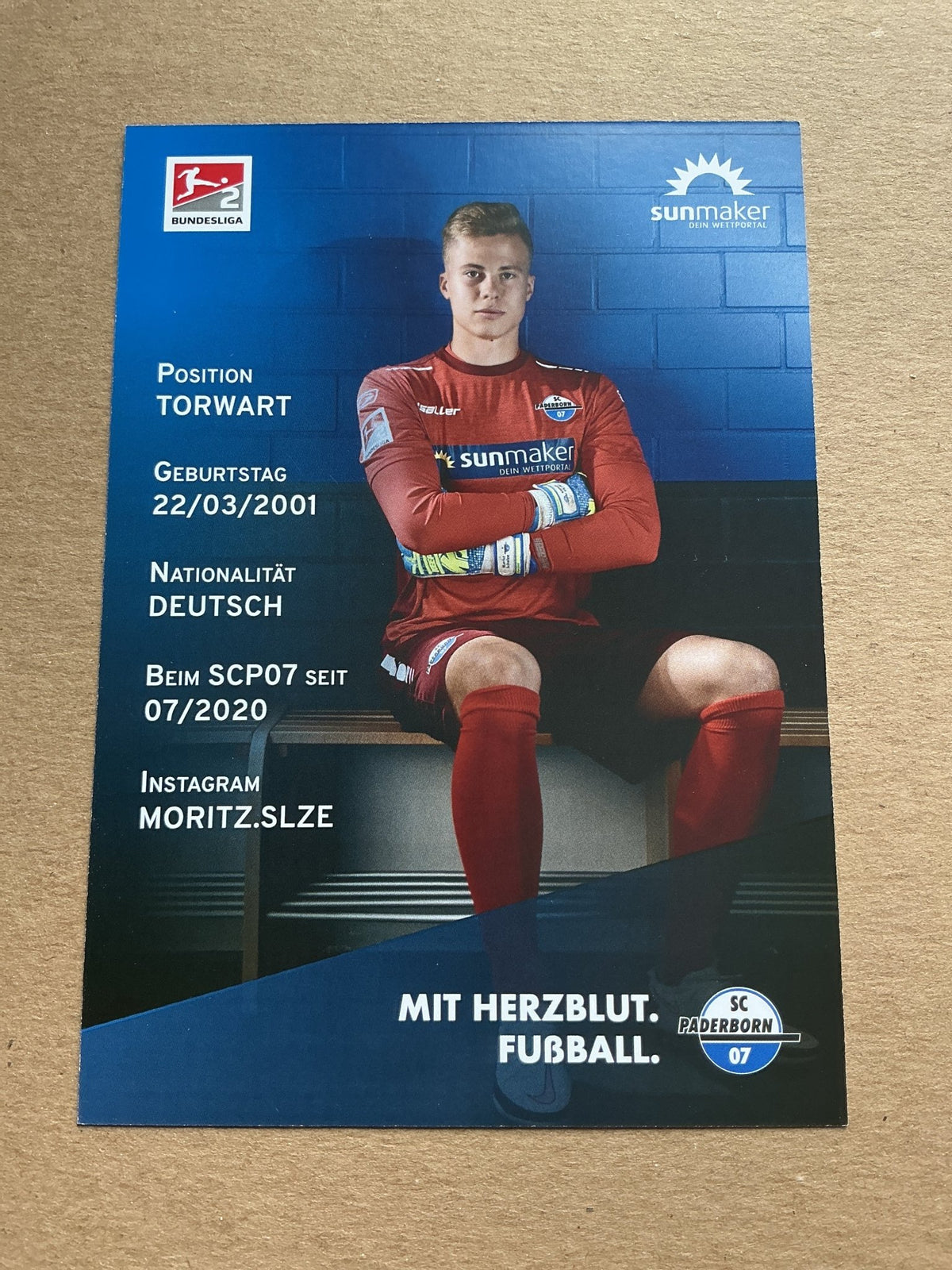 Moritz Schulze, Germany 🇩🇪 SC Paderborn 07 2020/21 hand signed - Autographs-World